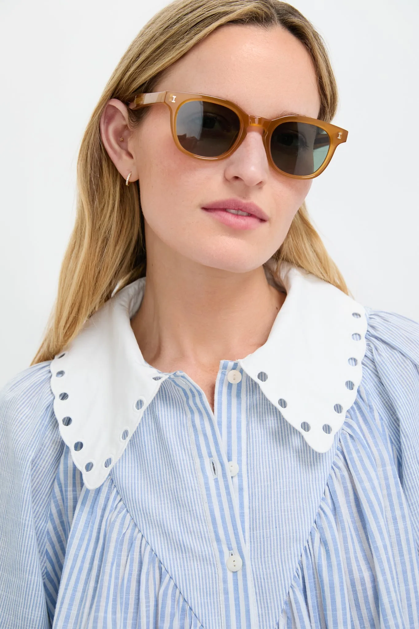Chambray Stripe Leti Blouse sold by Tuckernuck product image thumbnail 5