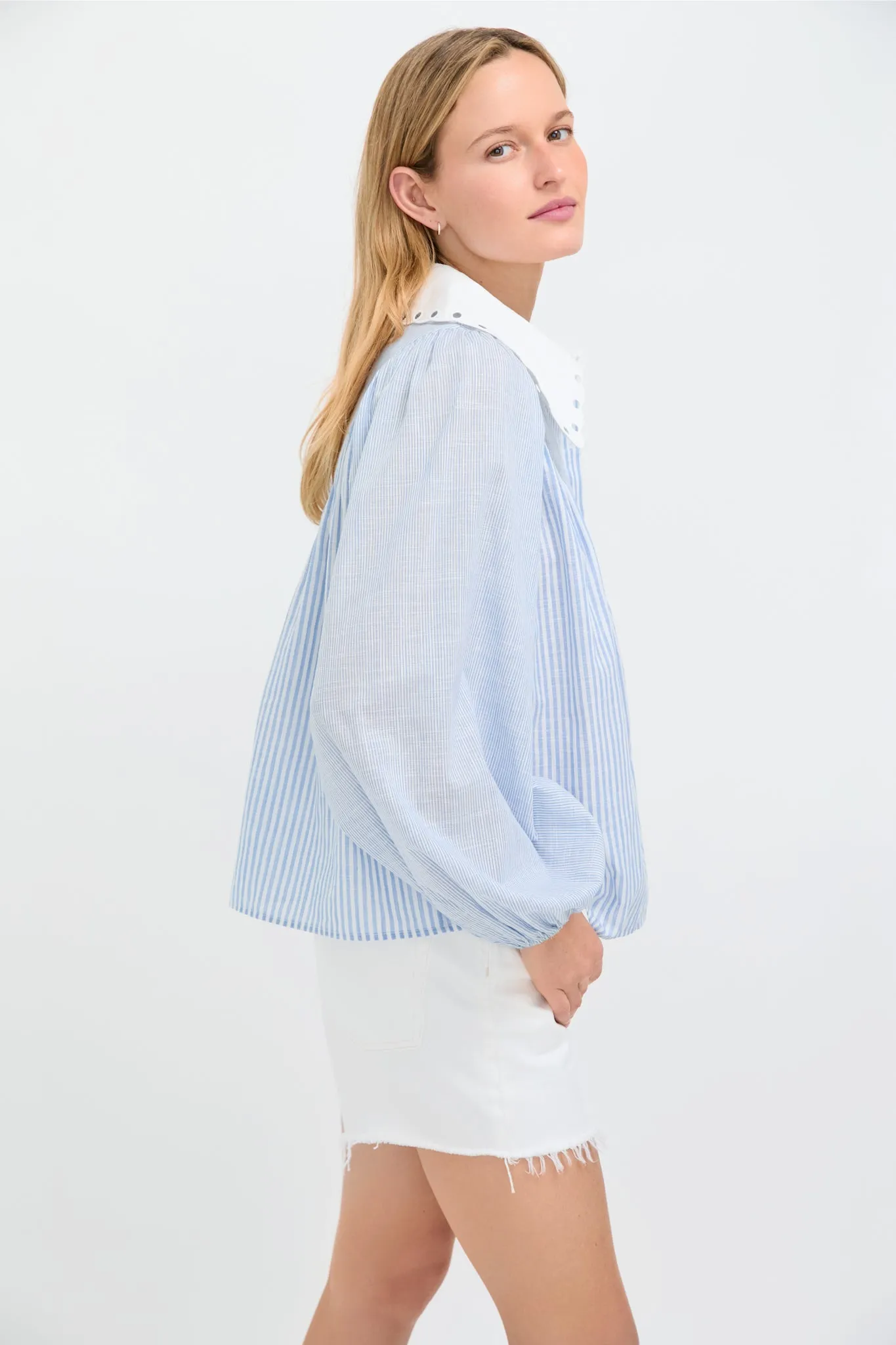 Chambray Stripe Leti Blouse sold by Tuckernuck product image thumbnail 3