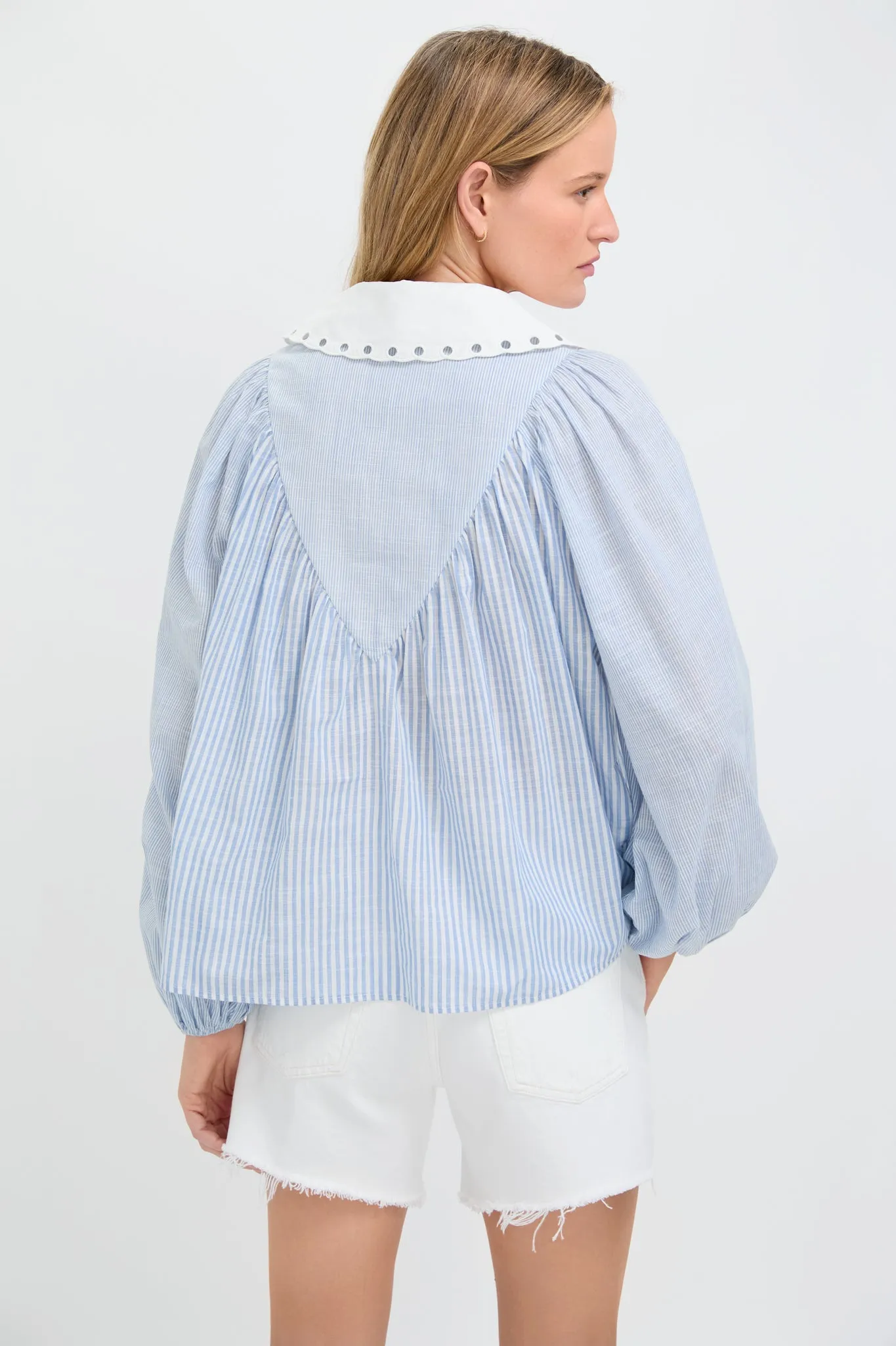Chambray Stripe Leti Blouse sold by Tuckernuck product image thumbnail 4