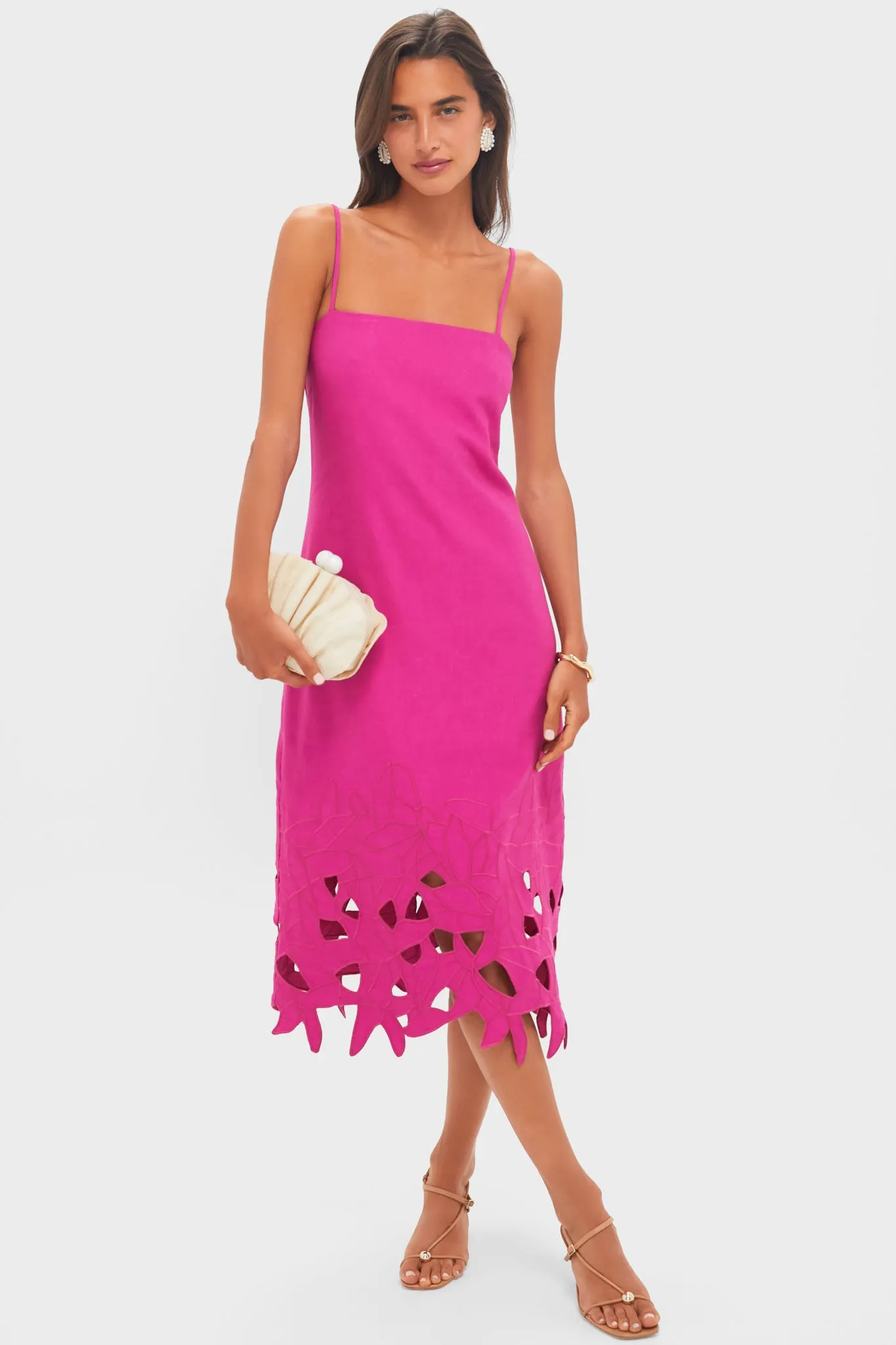 Fuchsia Linen Somerset Maxi Dress sold by Tuckernuck product image thumbnail 3