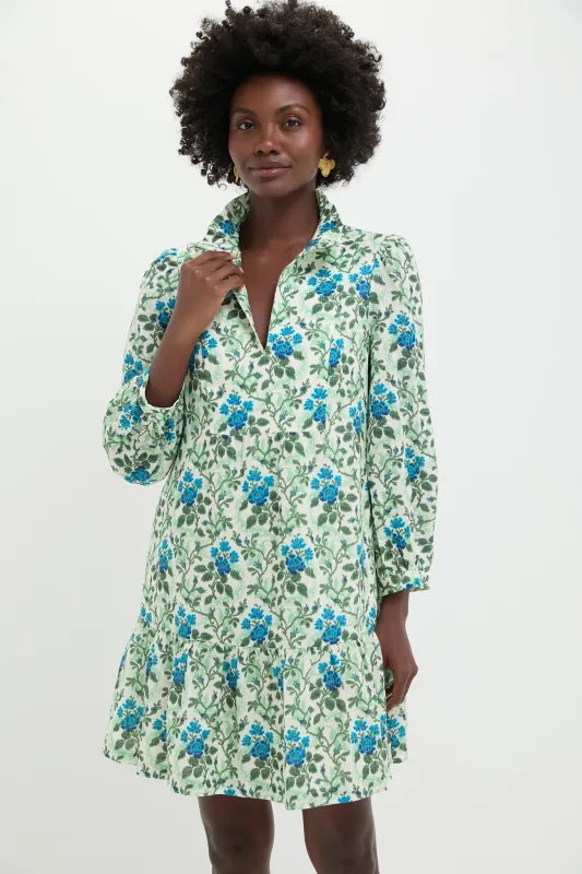 Cerulean Vine Cotton Linen Palmerston Dress sold by Tuckernuck