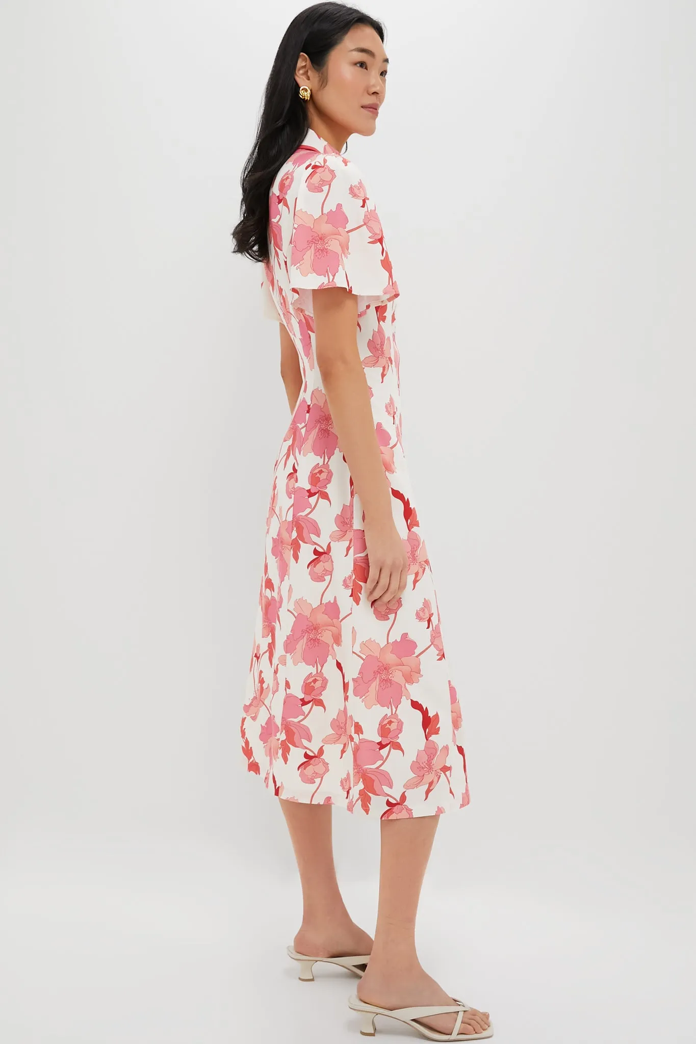 Coral Multi Floral Peppa Midi Dress sold by Tuckernuck product image thumbnail 3