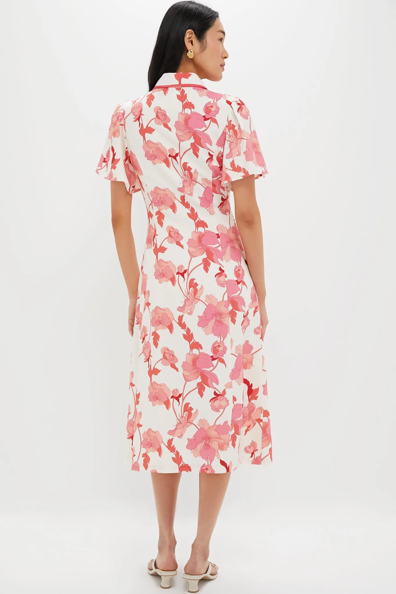 Coral Multi Floral Peppa Midi Dress sold by Tuckernuck product image thumbnail 4
