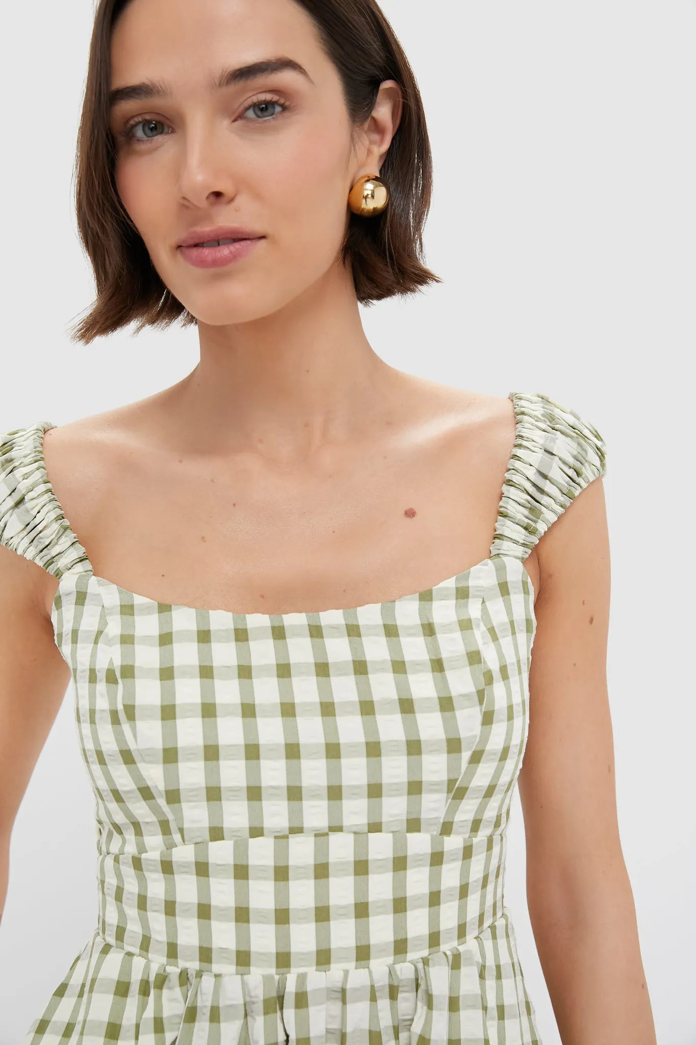 Sage Gingham Seersucker Amy Dress sold by Tuckernuck product image thumbnail 5