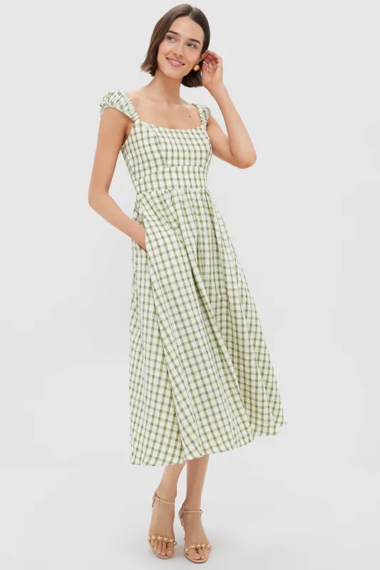 Sage Gingham Seersucker Amy Dress sold by Tuckernuck