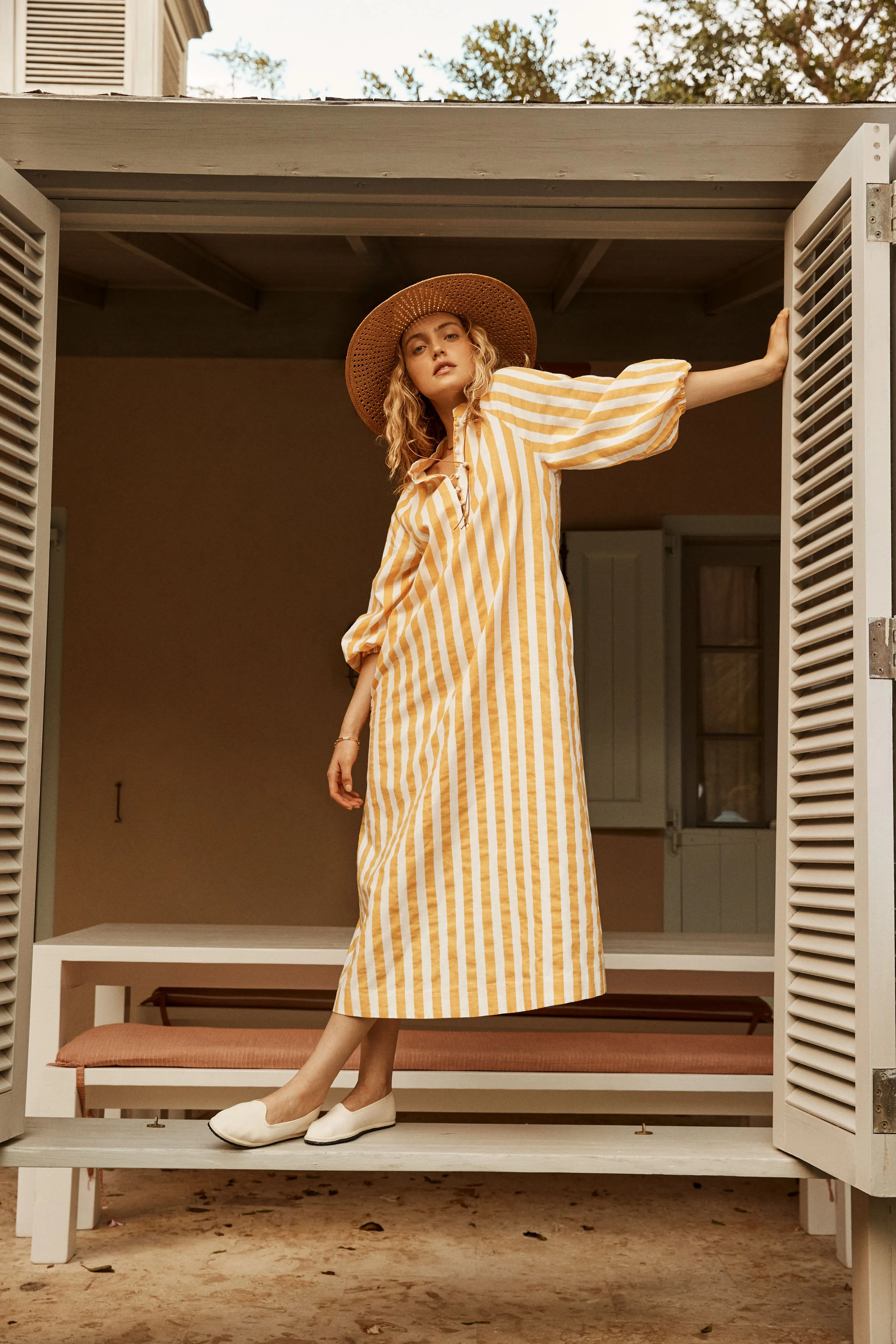 Marigold Stripe Maryse Caftan sold by Tuckernuck product image thumbnail 2