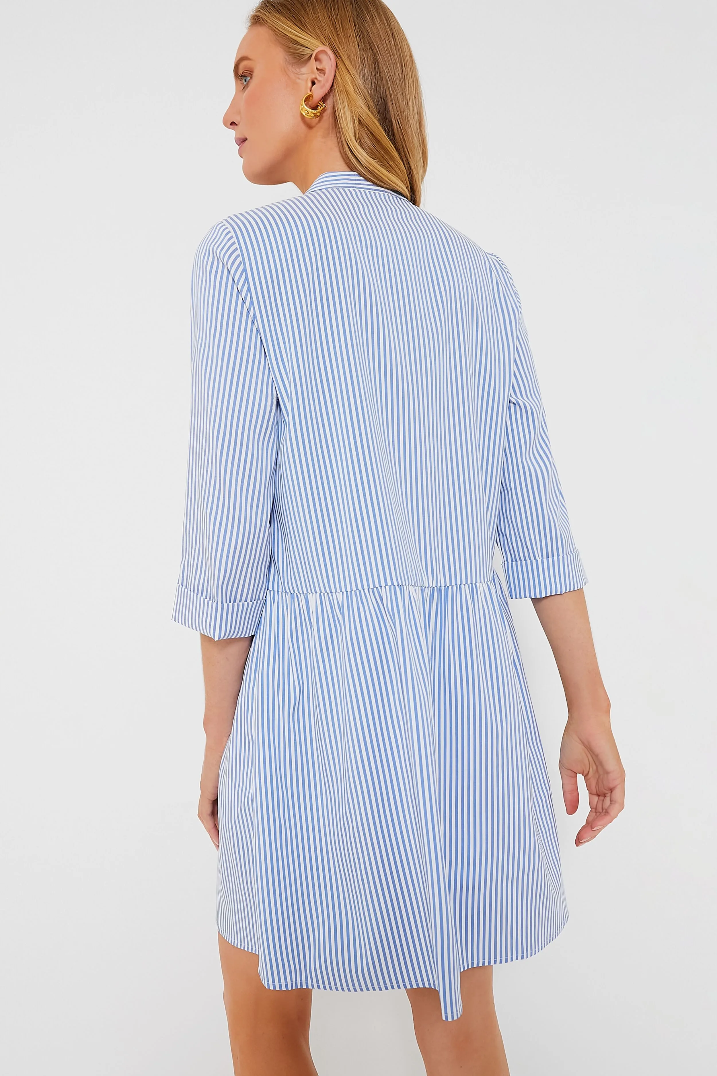 Blue Stripe Royal Shirt Dress sold by Tuckernuck product image thumbnail 4