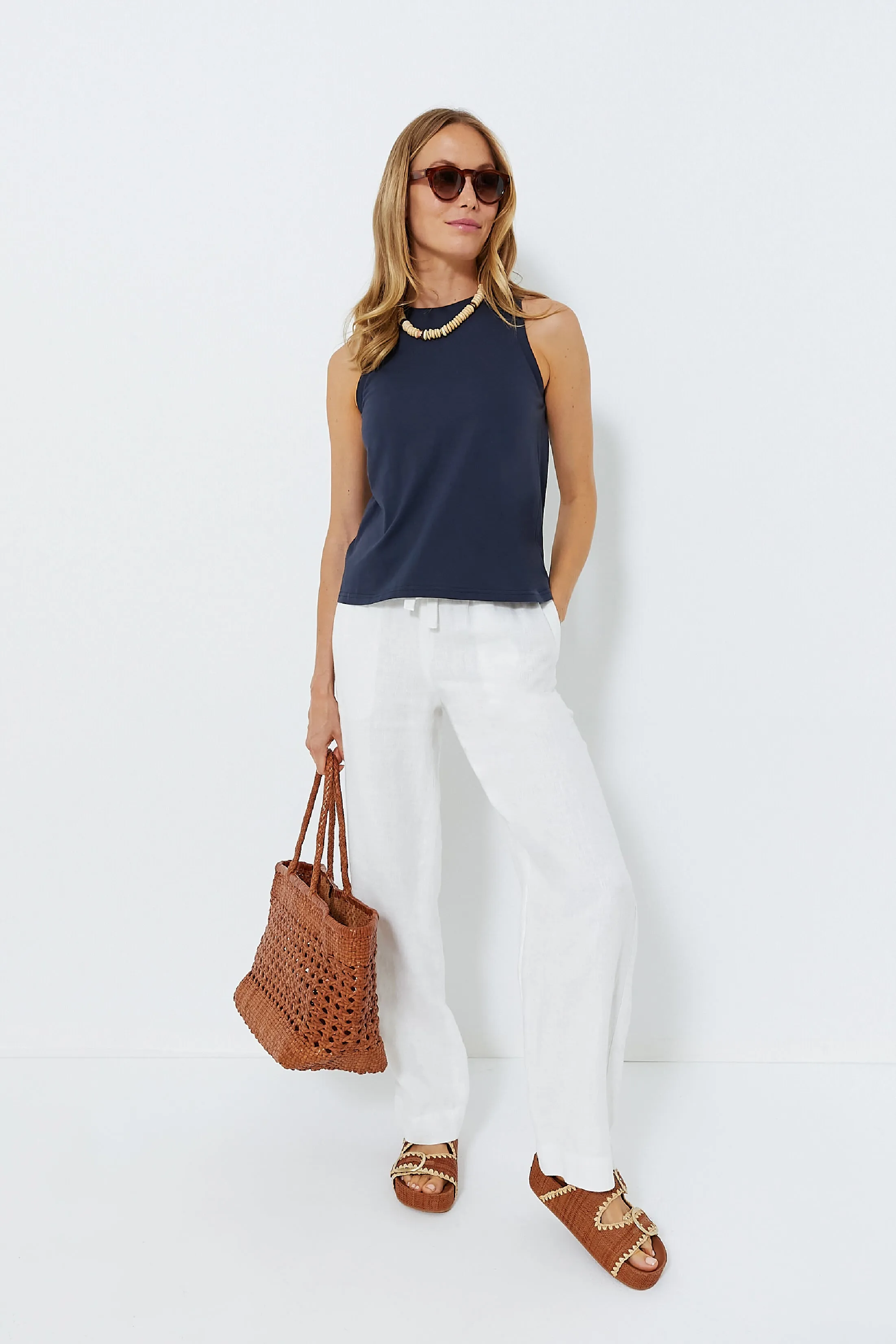 Navy Anthos Cotton Tank sold by Tuckernuck product image thumbnail 2