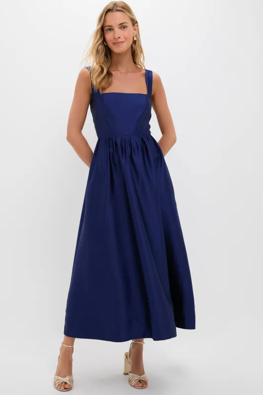 green dupioni esme dress Navy Dupioni Esme Dress