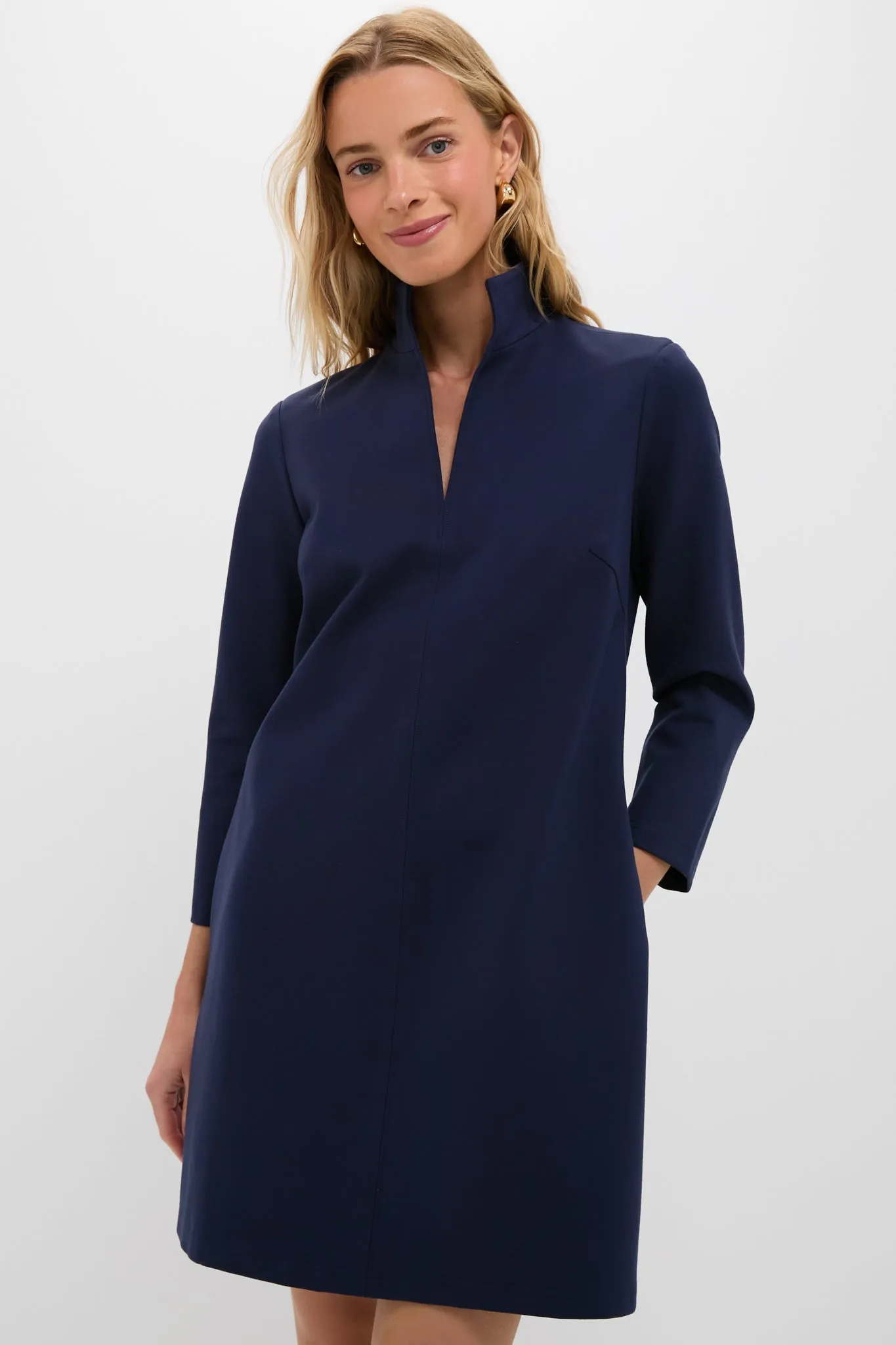 Navy Ponte Clifton Dress sold by Tuckernuck