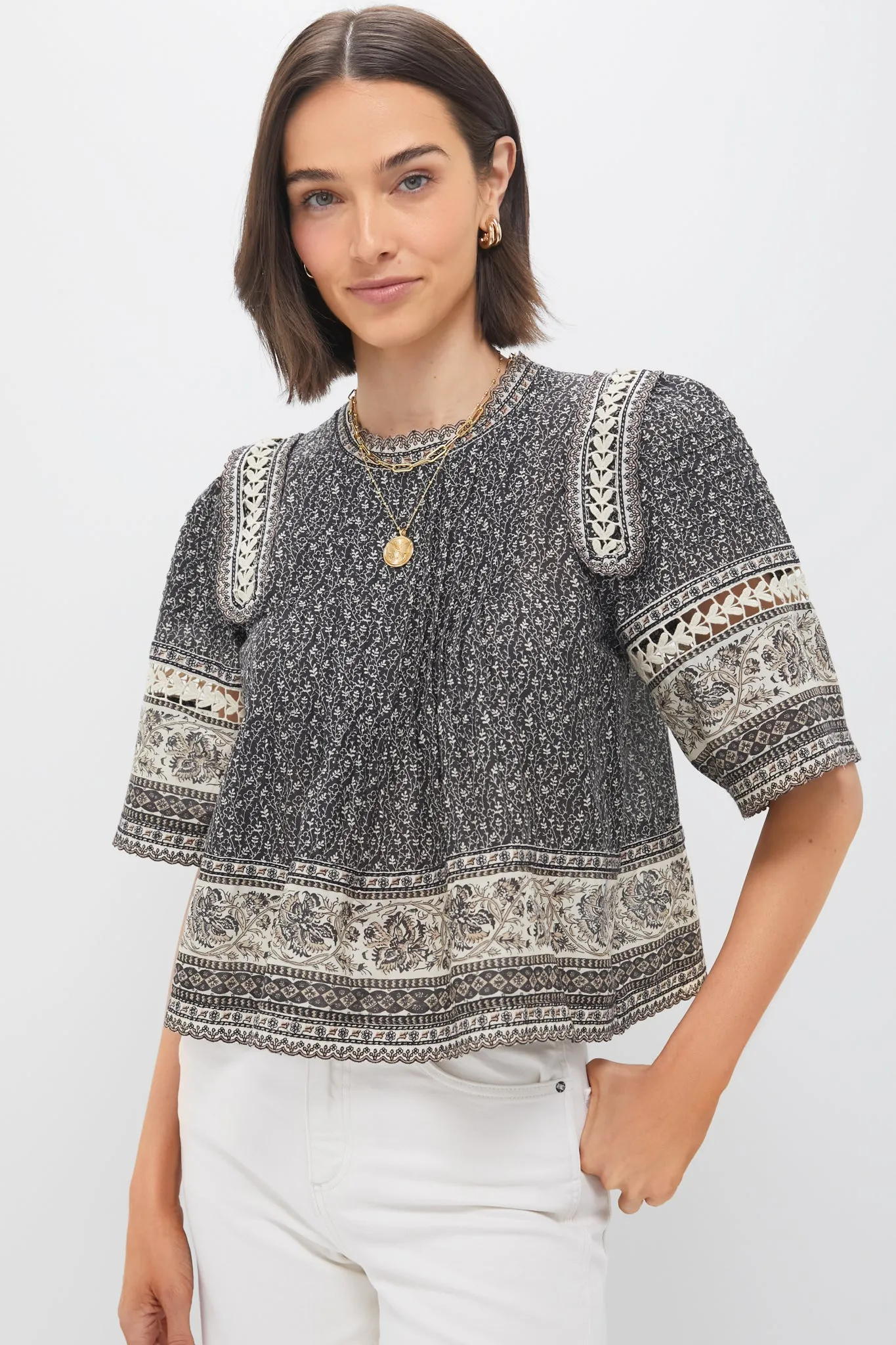 Multi Palma Print Short Sleeve Top sold by Tuckernuck