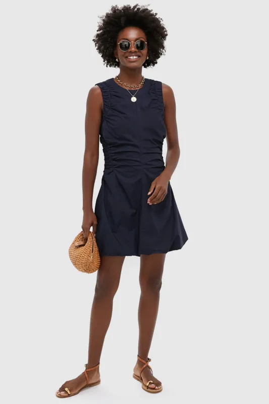 white christmas dresses Navy Pleated Liza Dress main image 1