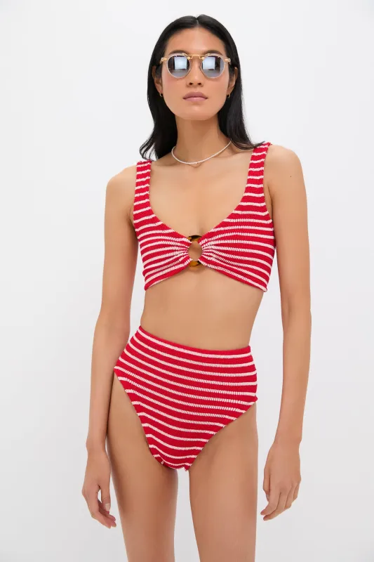 Red and White Striped Nadine Bikini sold by Tuckernuck