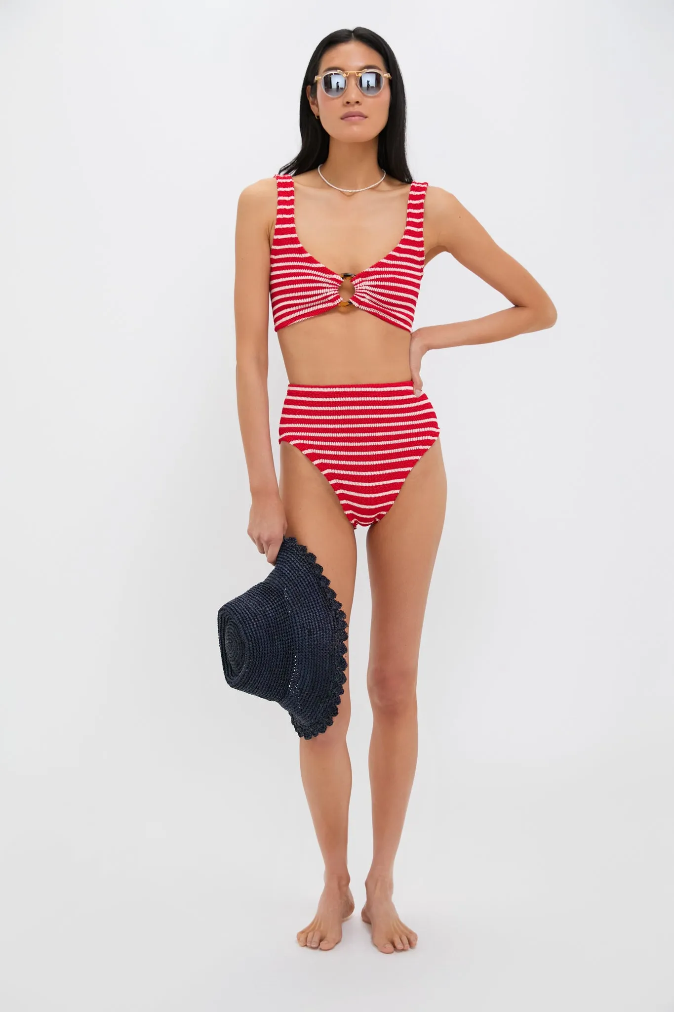 Red and White Striped Nadine Bikini sold by Tuckernuck product image thumbnail 2