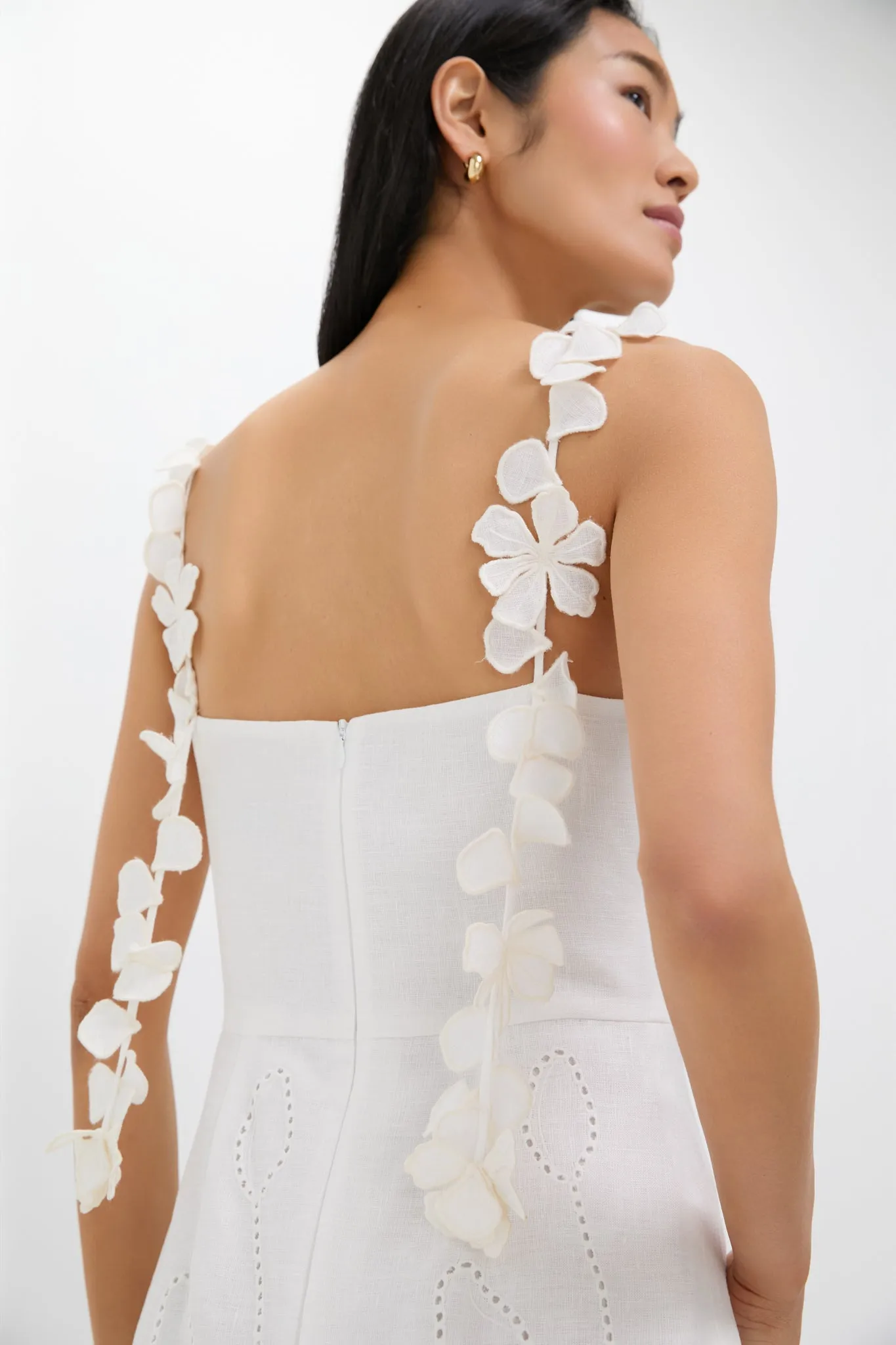 Off White Petalos Embroidered Midi Dress sold by Tuckernuck product image thumbnail 2