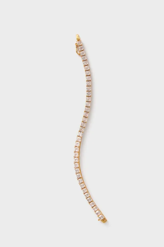 Shiny Gold Gia Tennis Bracelet sold by Tuckernuck