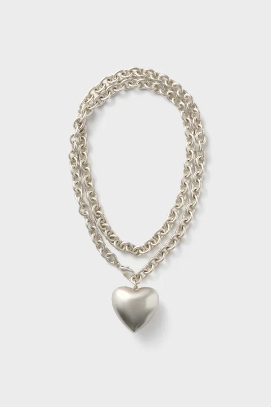 Silver Puffy Heart Necklace sold by Tuckernuck