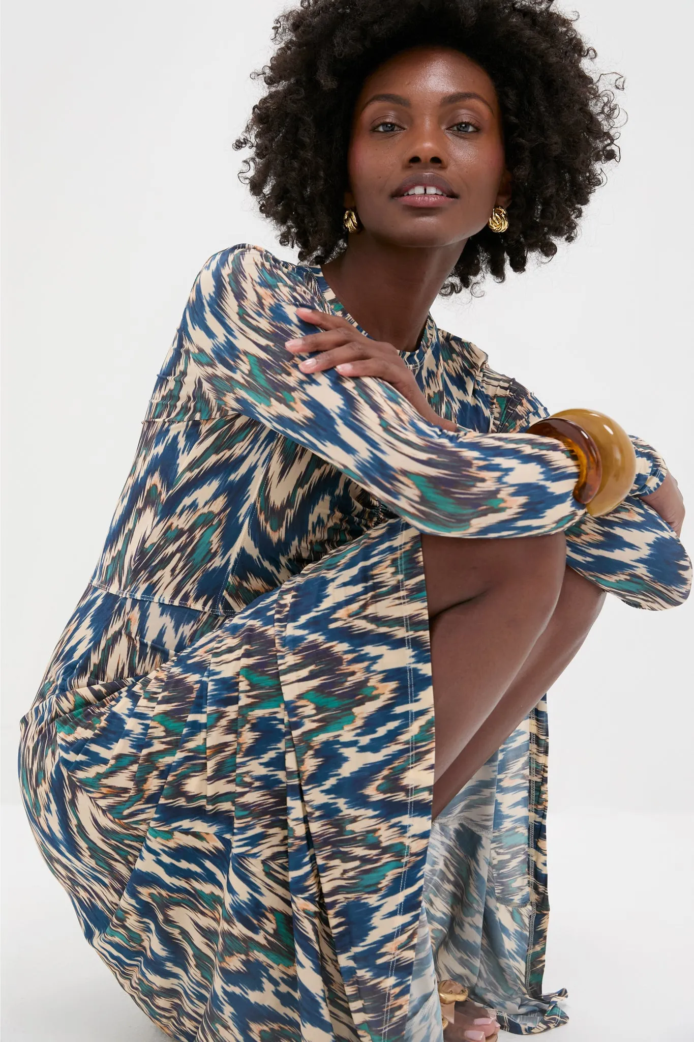 Riverslate Naia Long Sleeve Ruched Midi Dress sold by Tuckernuck product image thumbnail 5