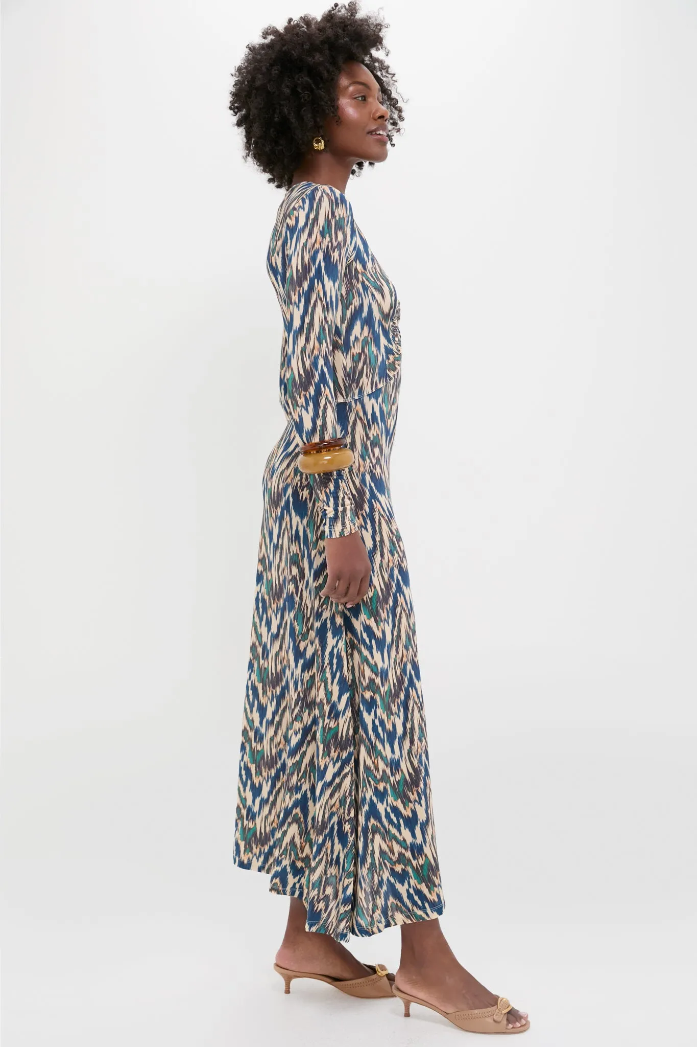 Riverslate Naia Long Sleeve Ruched Midi Dress sold by Tuckernuck product image thumbnail 3