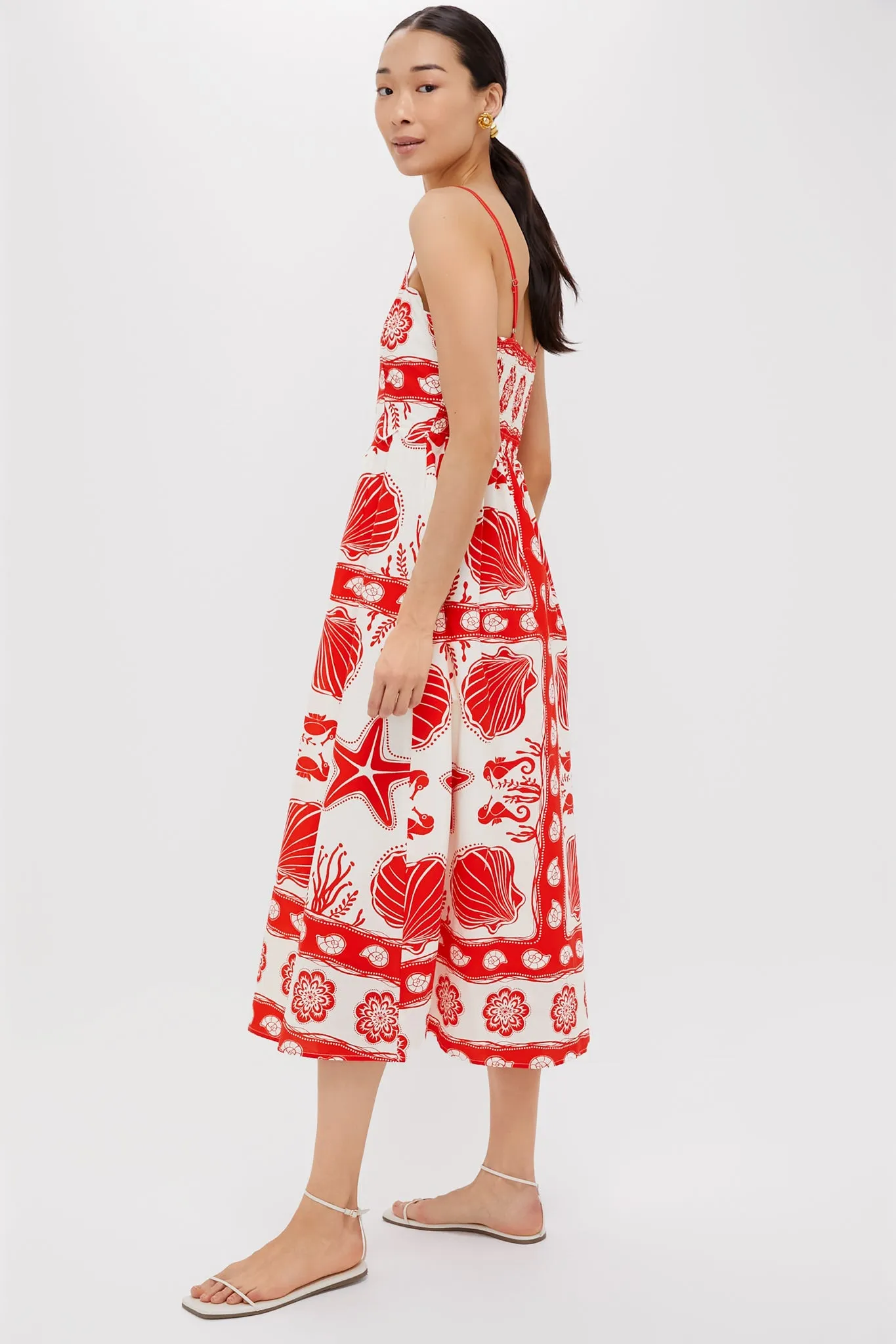 Red Multi Shell Midi Dress sold by Tuckernuck product image thumbnail 3