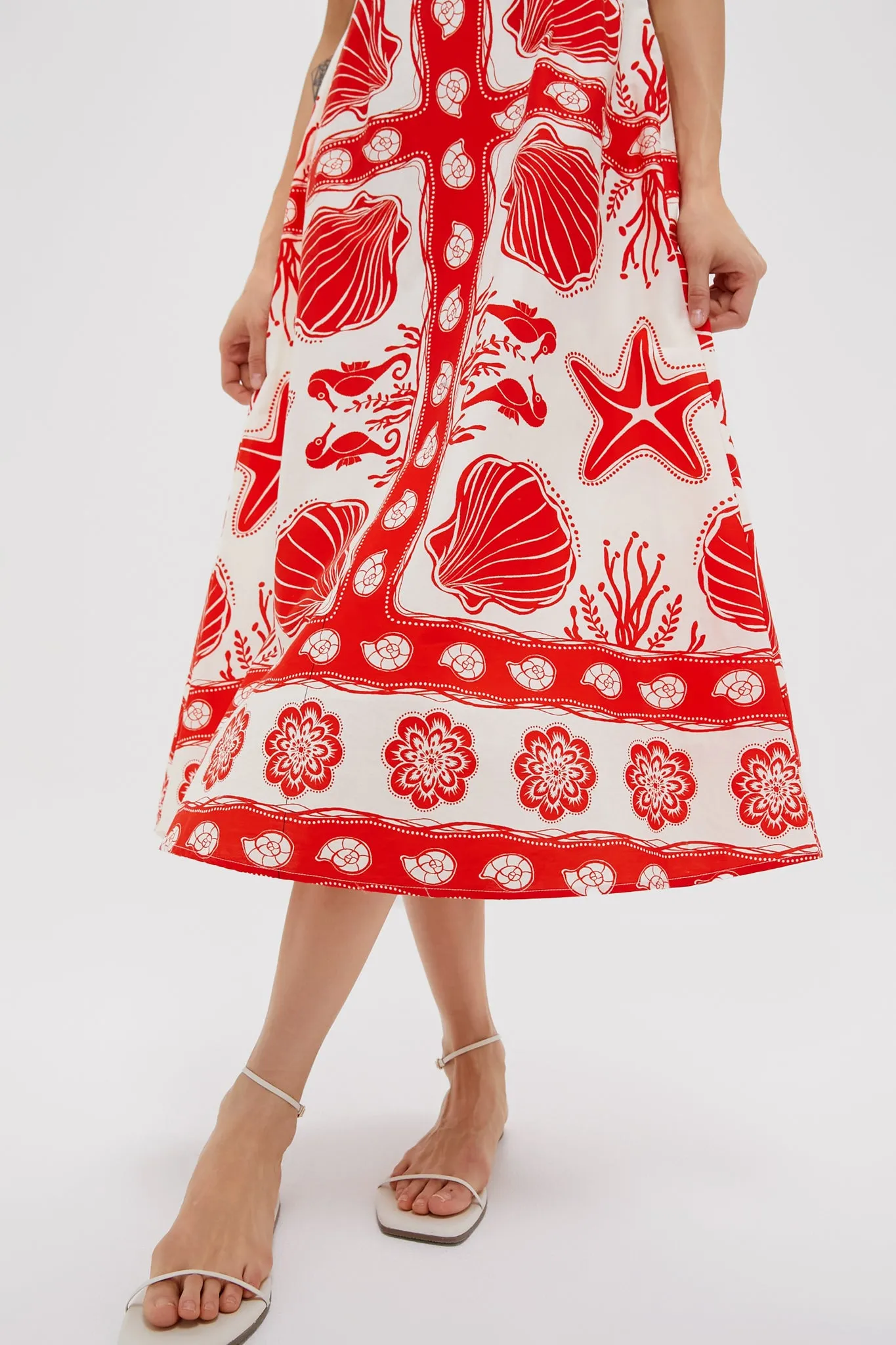 Red Multi Shell Midi Dress sold by Tuckernuck product image thumbnail 5