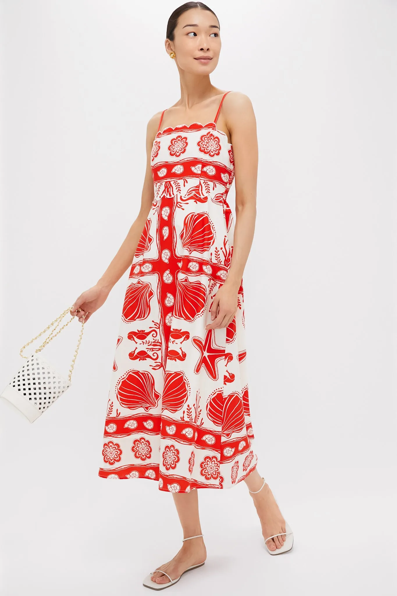 Red Multi Shell Midi Dress sold by Tuckernuck product image thumbnail 2