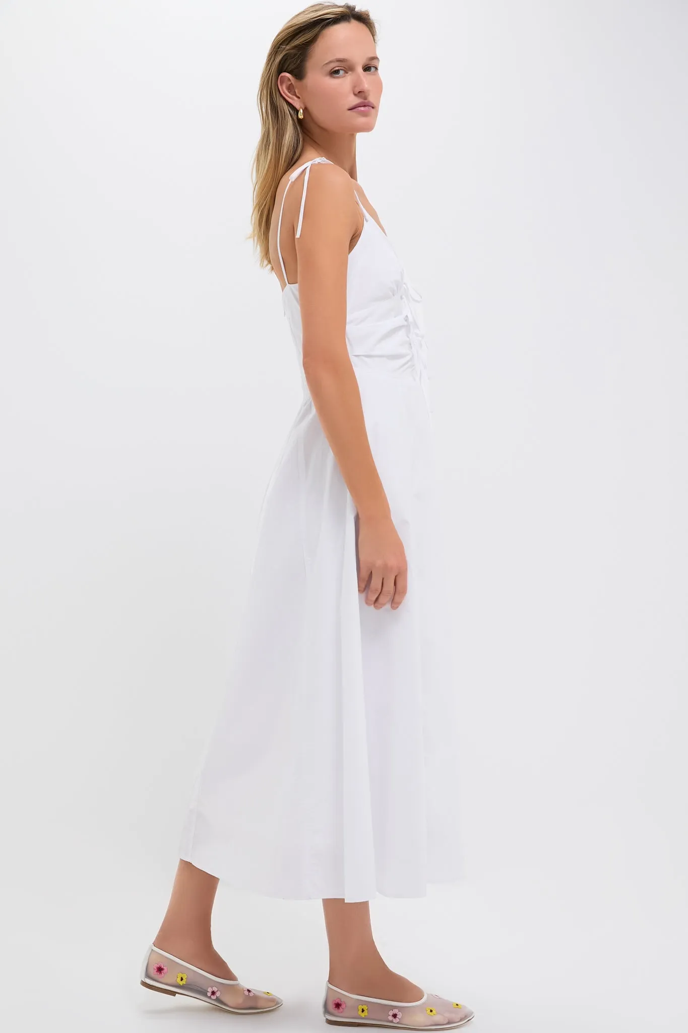 White Tie Front Midi Dress sold by Tuckernuck product image thumbnail 3