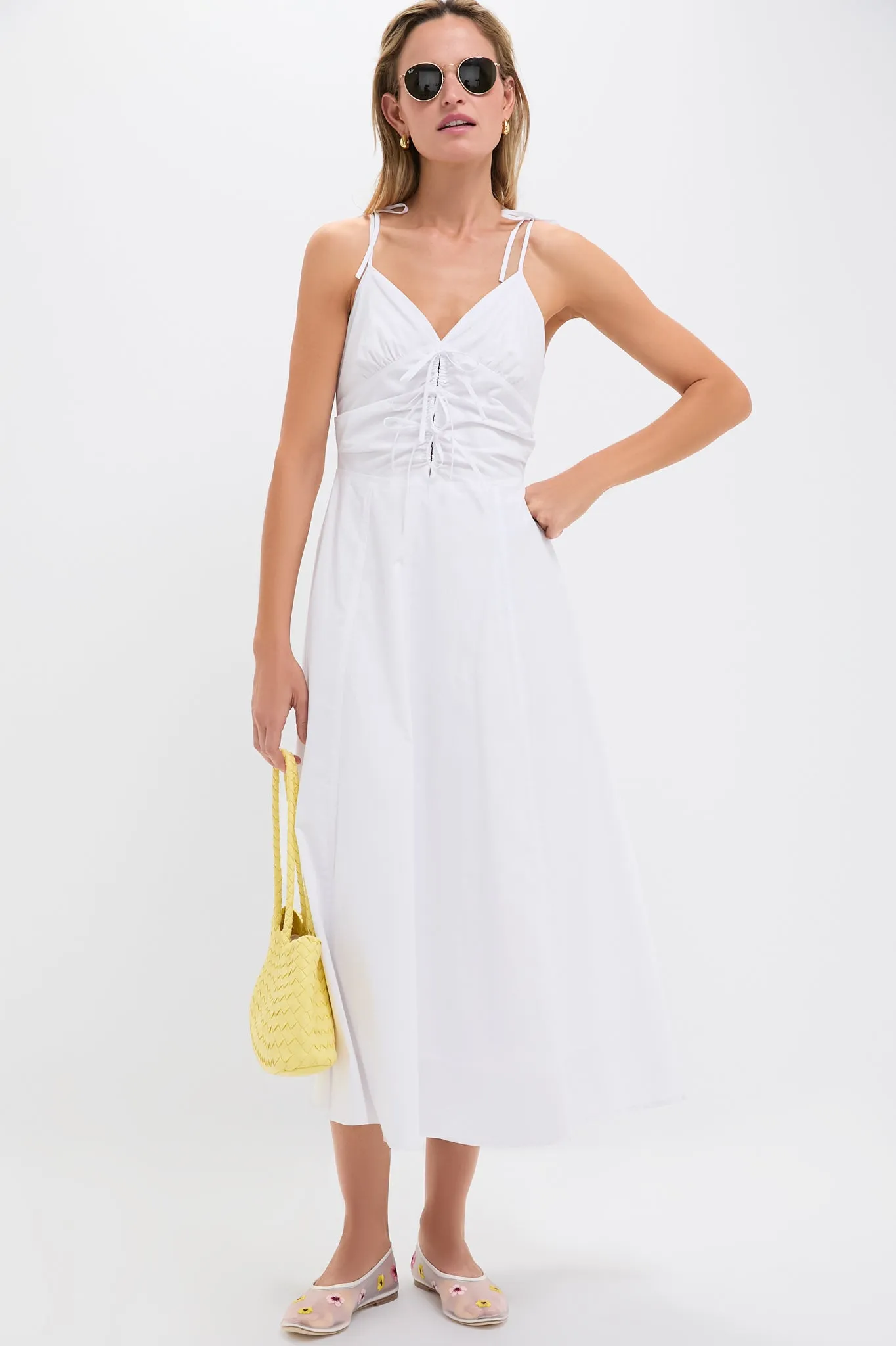 White Tie Front Midi Dress sold by Tuckernuck product image thumbnail 2