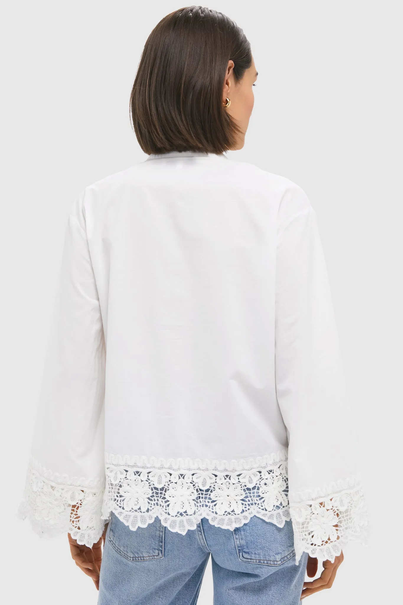 White Iyla Soutache Long Sleeve Blouse sold by Tuckernuck product image thumbnail 4