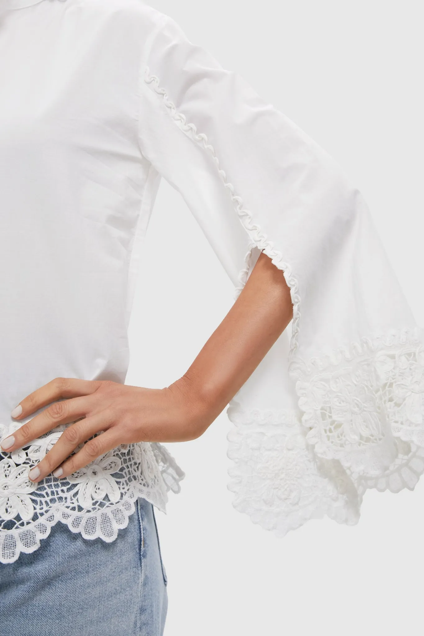 White Iyla Soutache Long Sleeve Blouse sold by Tuckernuck product image thumbnail 5