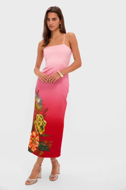 Pink Ombre Inez Midi Dress sold by Tuckernuck