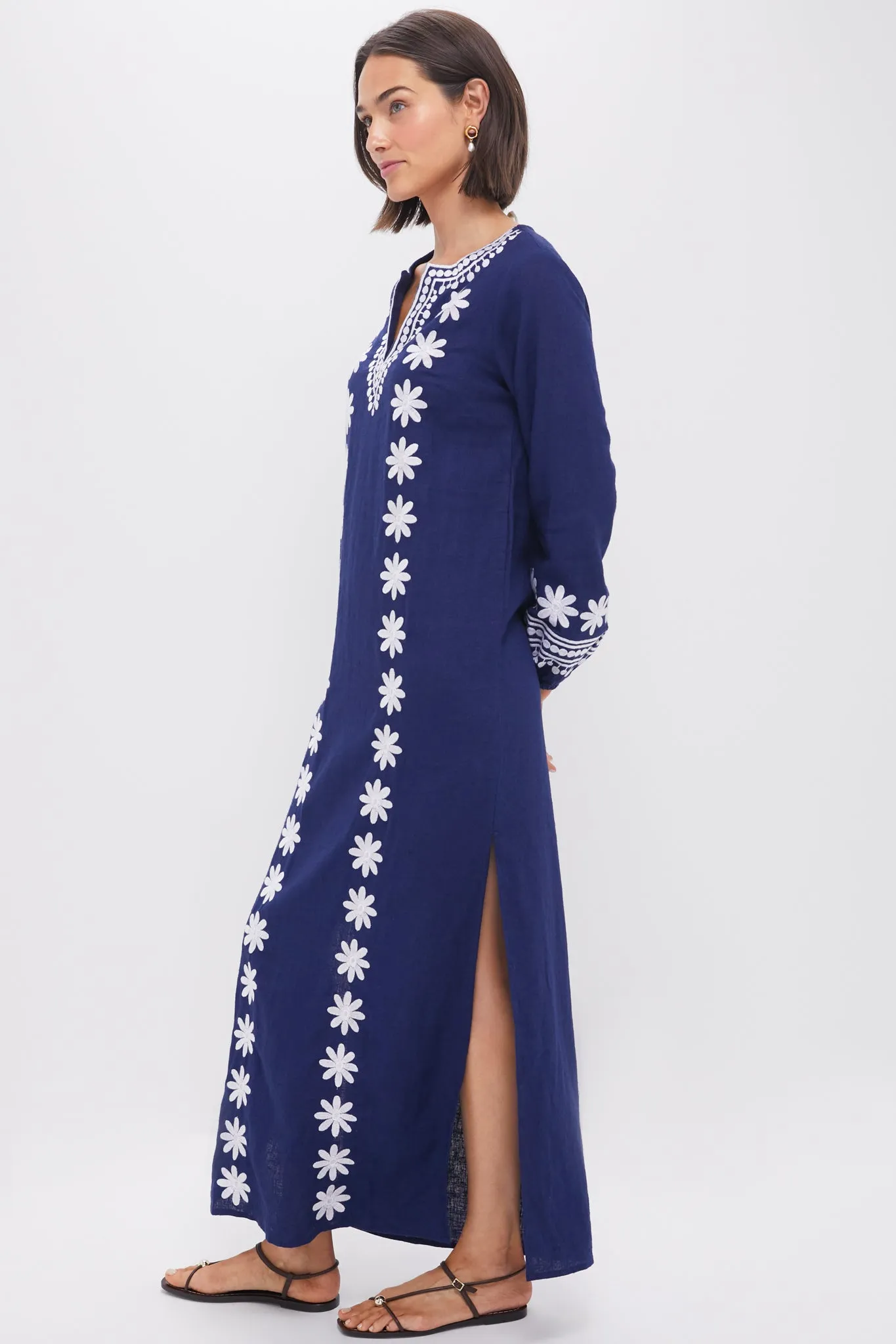Navy Embroidered Caftan sold by Tuckernuck product image thumbnail 3