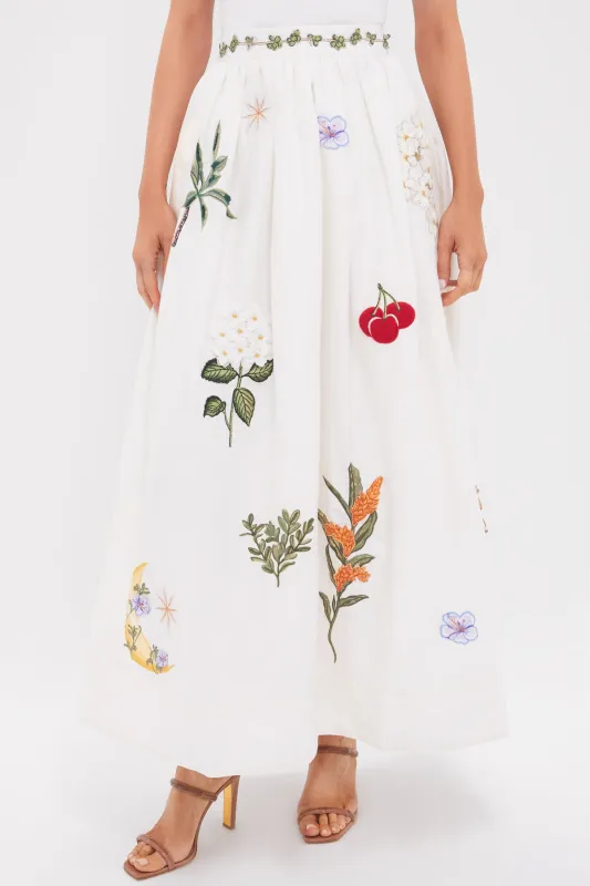 Wild Tangelo Embroidered Applique Maxi Skirt sold by Tuckernuck