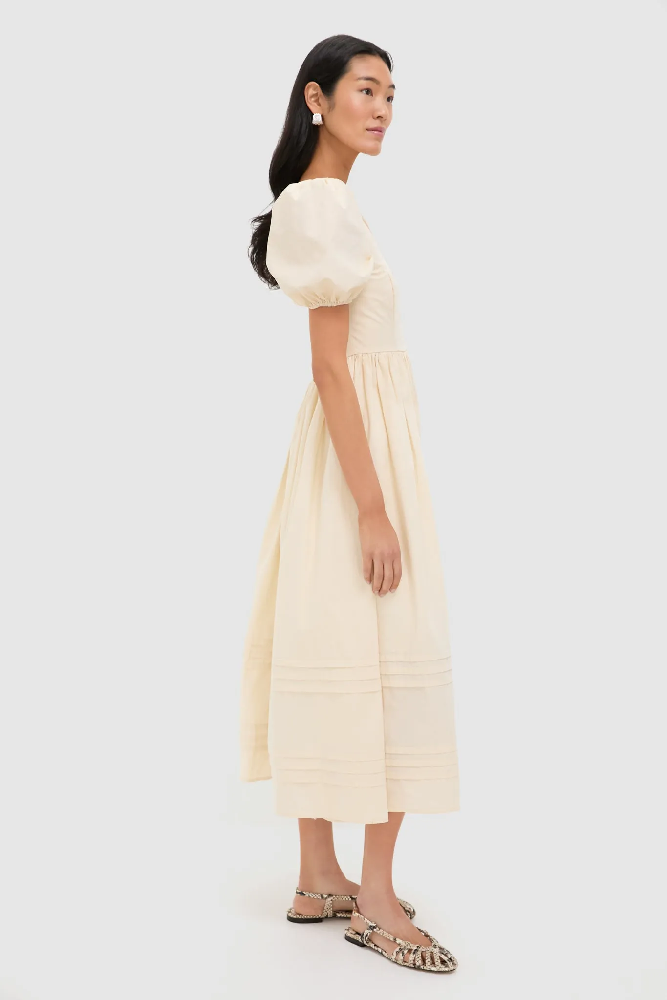 Cream Puff Sleeve Midi Dress sold by Tuckernuck product image thumbnail 3