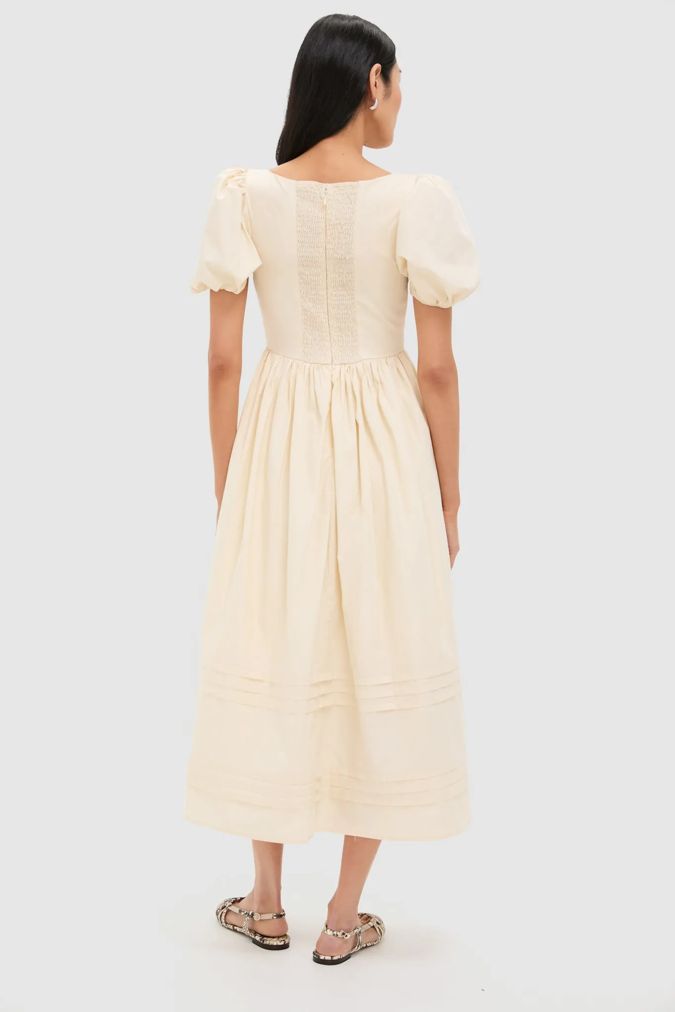 Cream Puff Sleeve Midi Dress sold by Tuckernuck product image thumbnail 4
