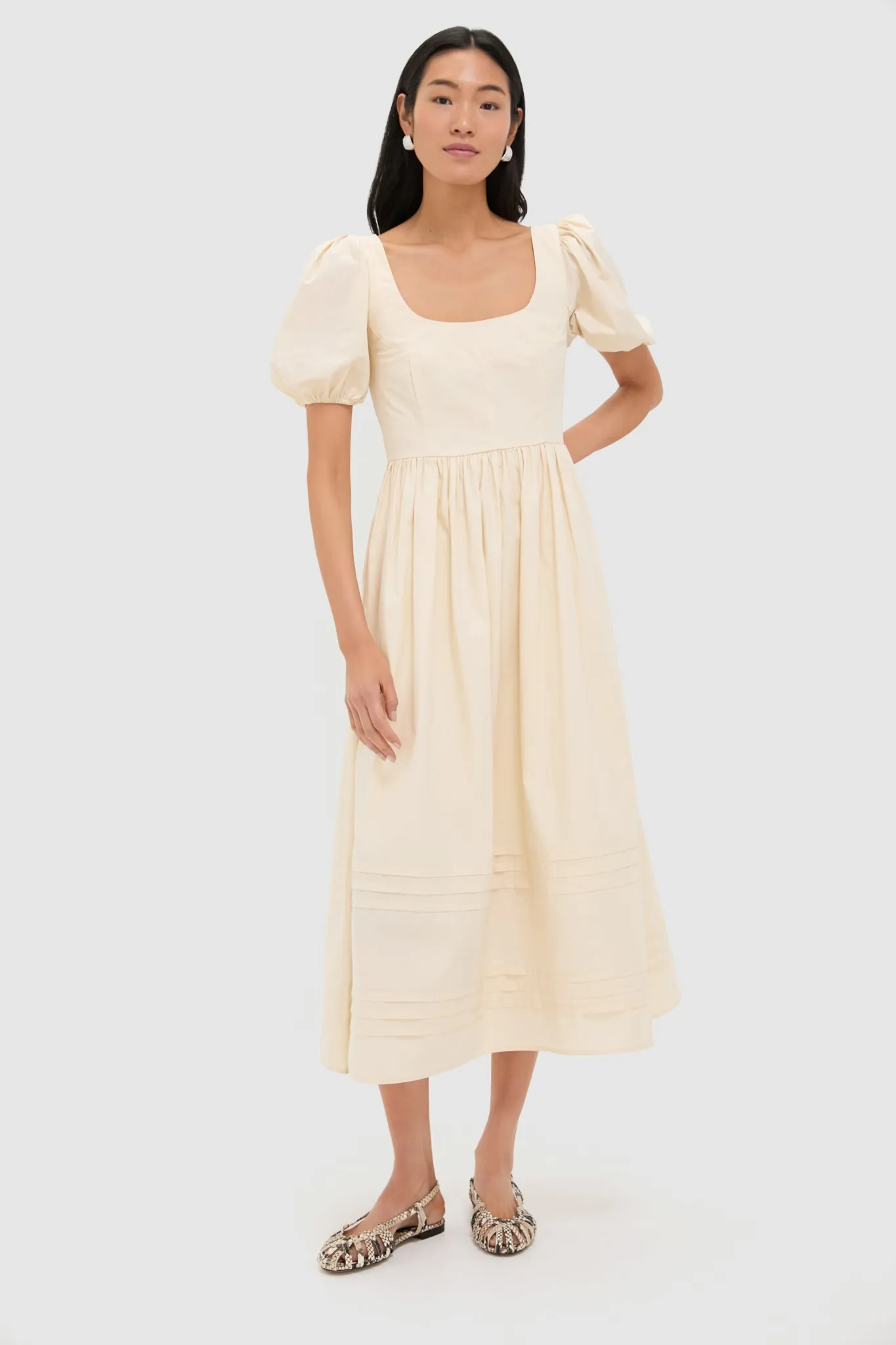 Cream Puff Sleeve Midi Dress sold by Tuckernuck