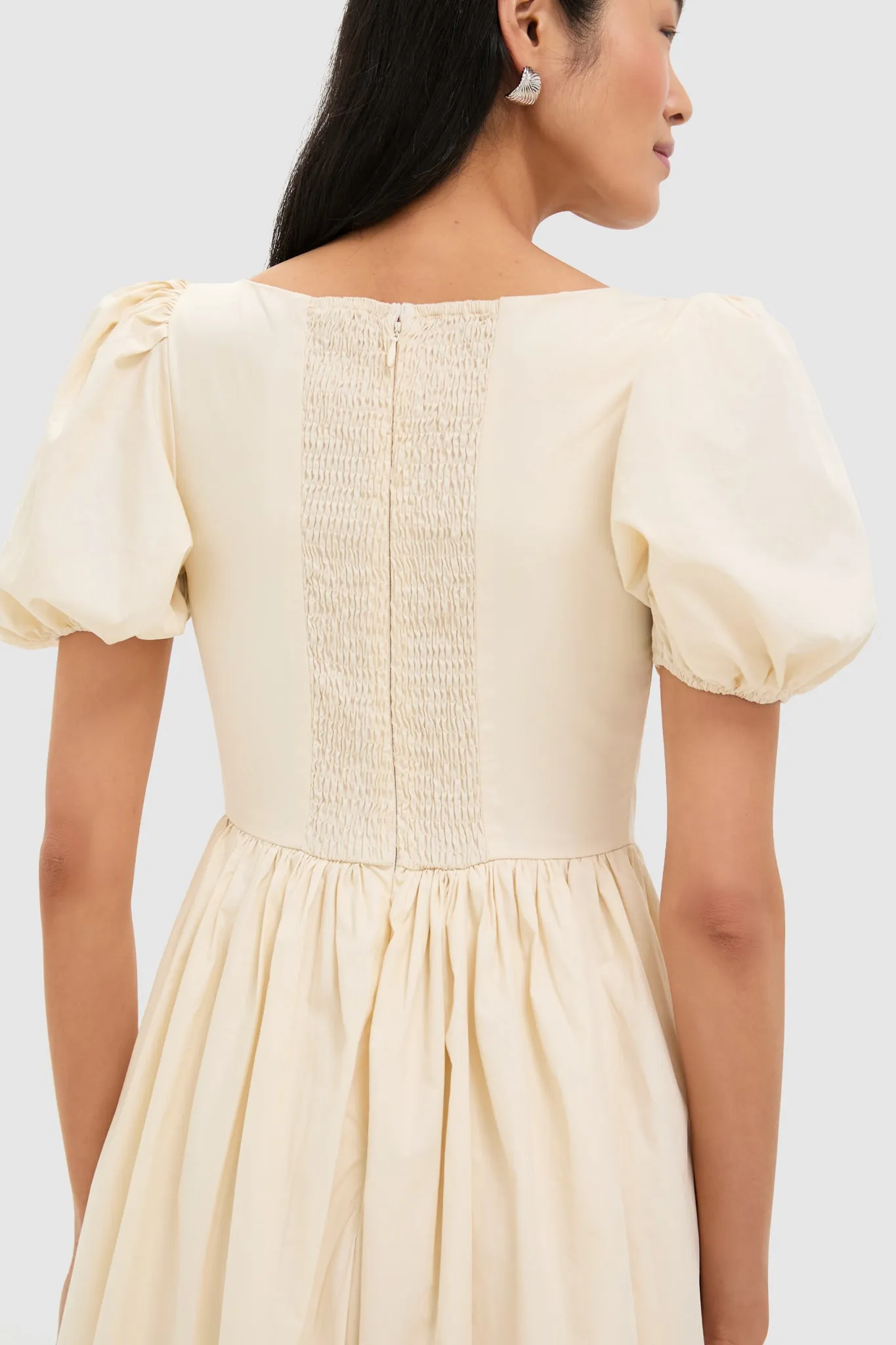 Cream Puff Sleeve Midi Dress sold by Tuckernuck product image thumbnail 5