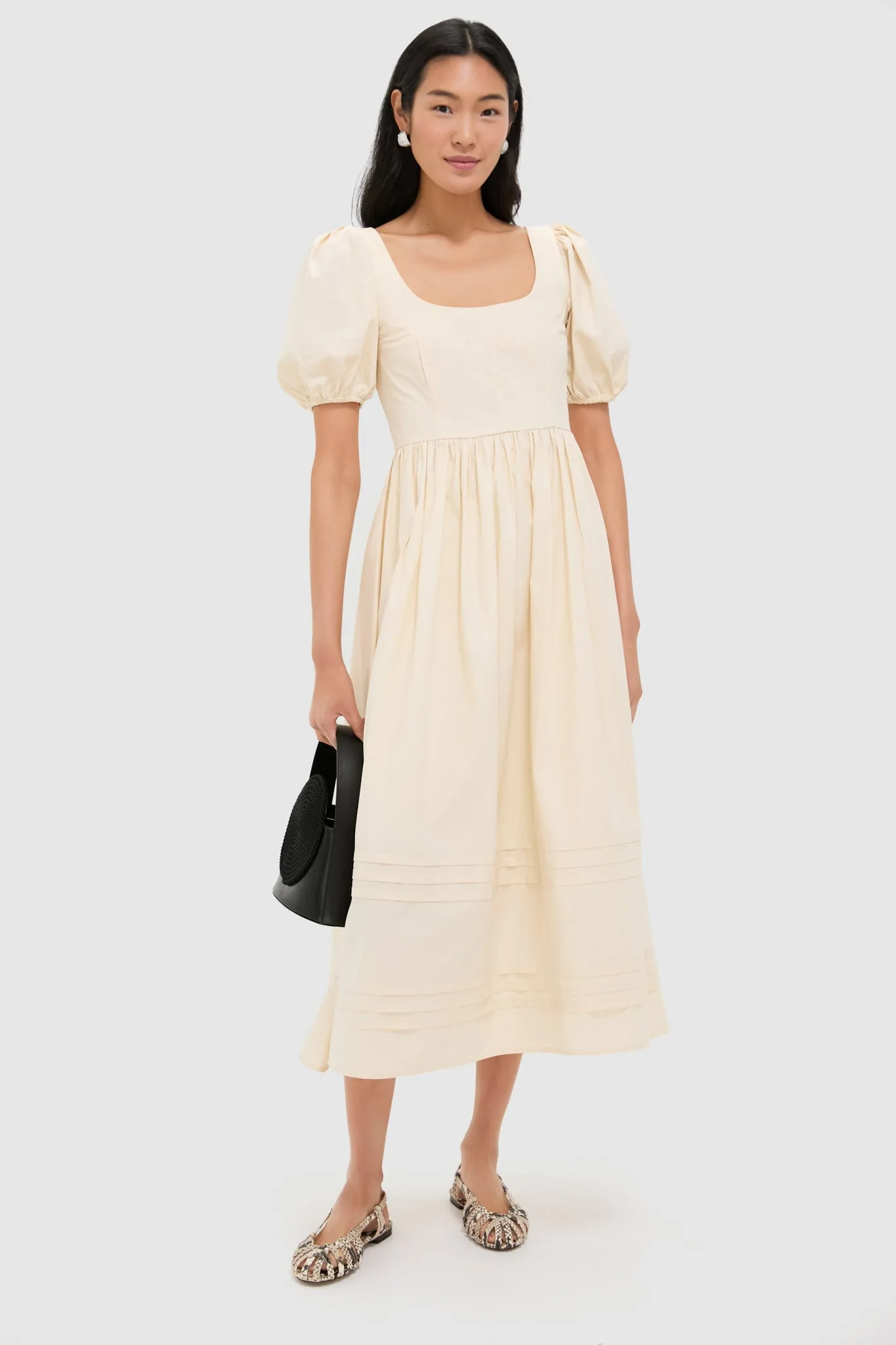Cream Puff Sleeve Midi Dress sold by Tuckernuck product image thumbnail 2