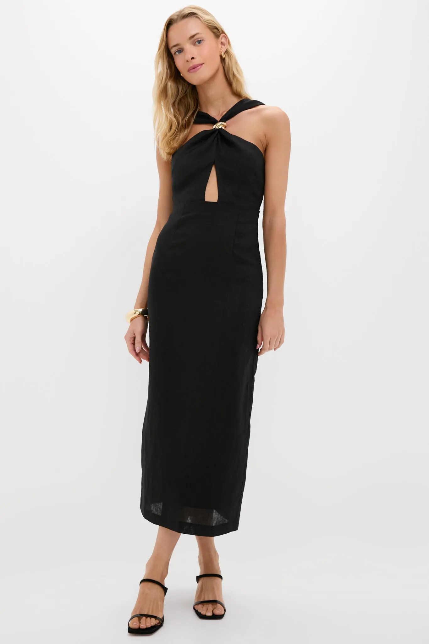 Black Linen Francis Maxi Dress sold by Tuckernuck