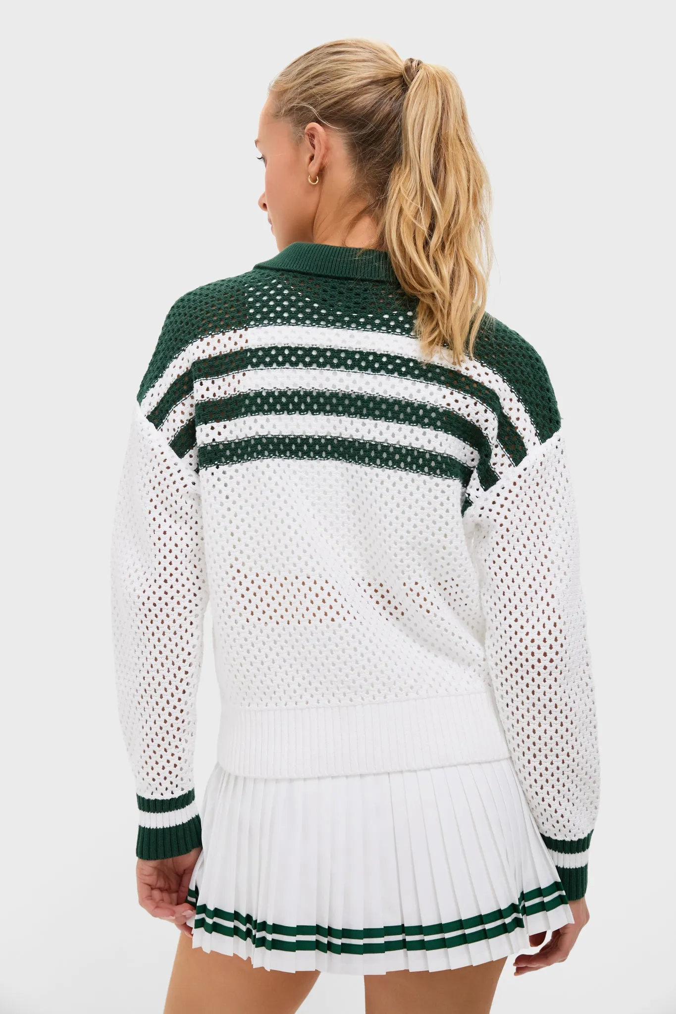 White and Green Mesh Fischer Sweater sold by Tuckernuck product image thumbnail 4
