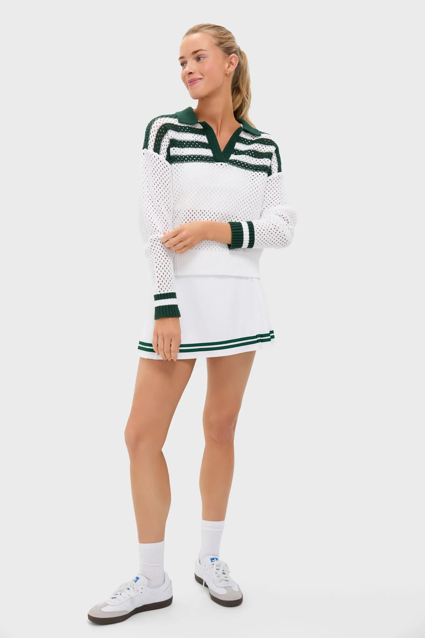 White and Green Mesh Fischer Sweater sold by Tuckernuck product image thumbnail 2