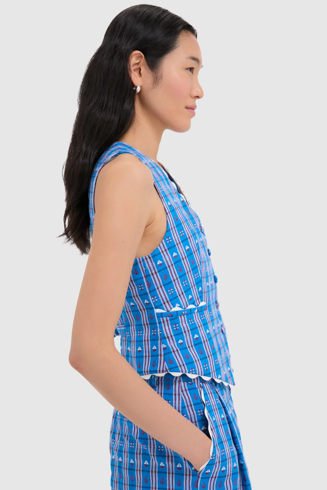 Blue Alicia Vest sold by Tuckernuck product image thumbnail 3