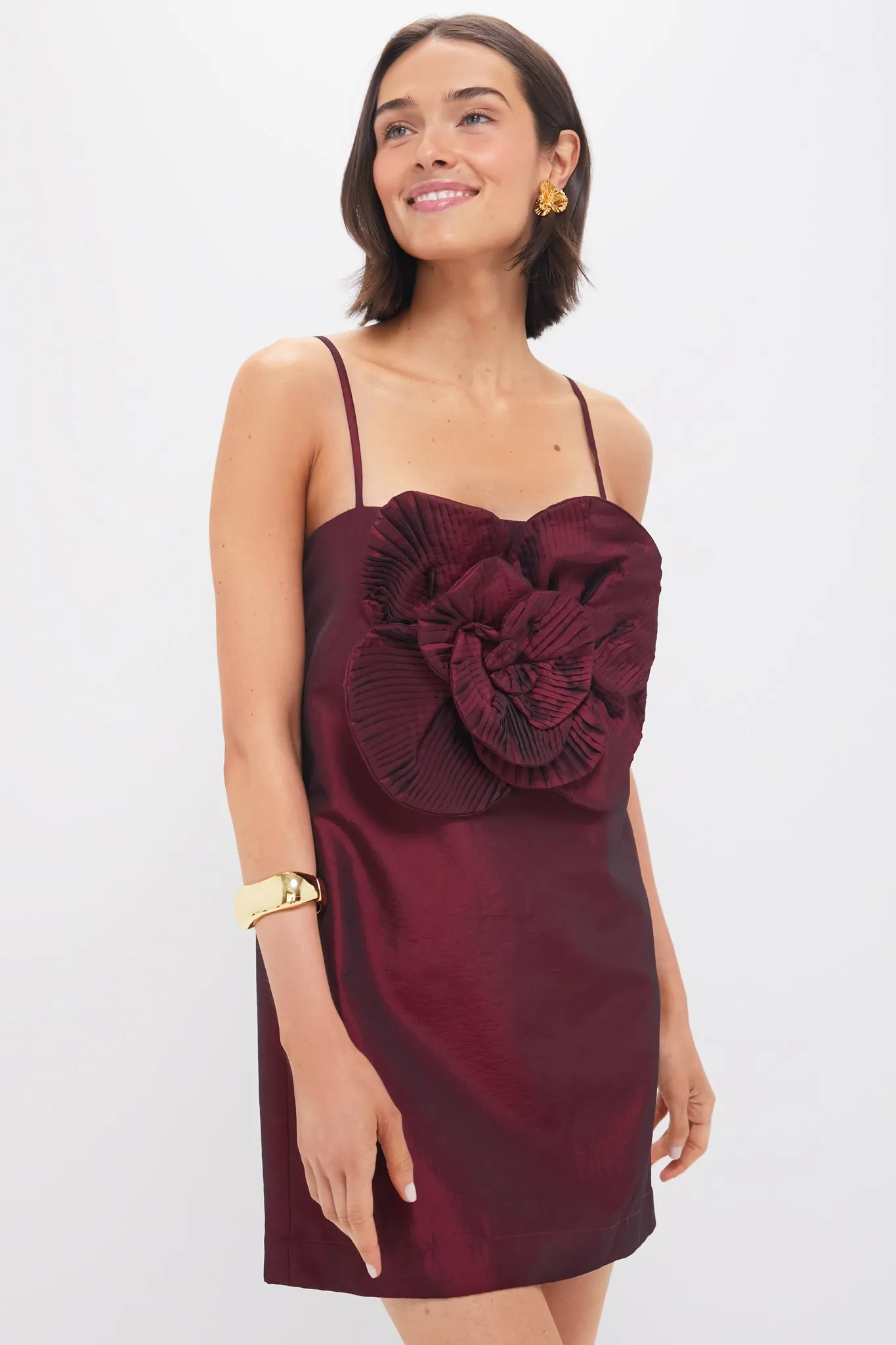 Burgundy Noche de Ti Embellished Mini Dress sold by Tuckernuck