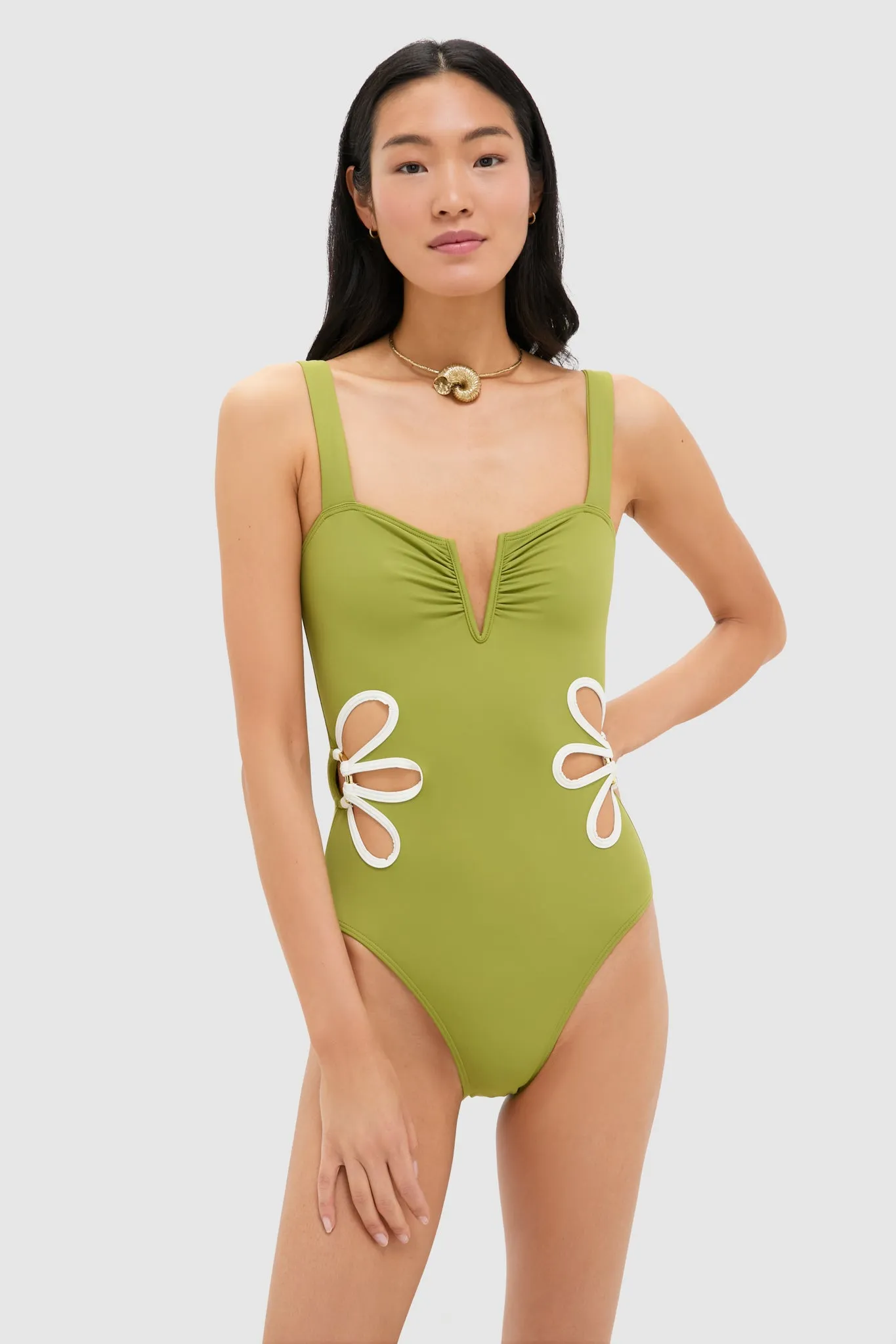 Moss and Ivory Flora One Piece sold by Tuckernuck