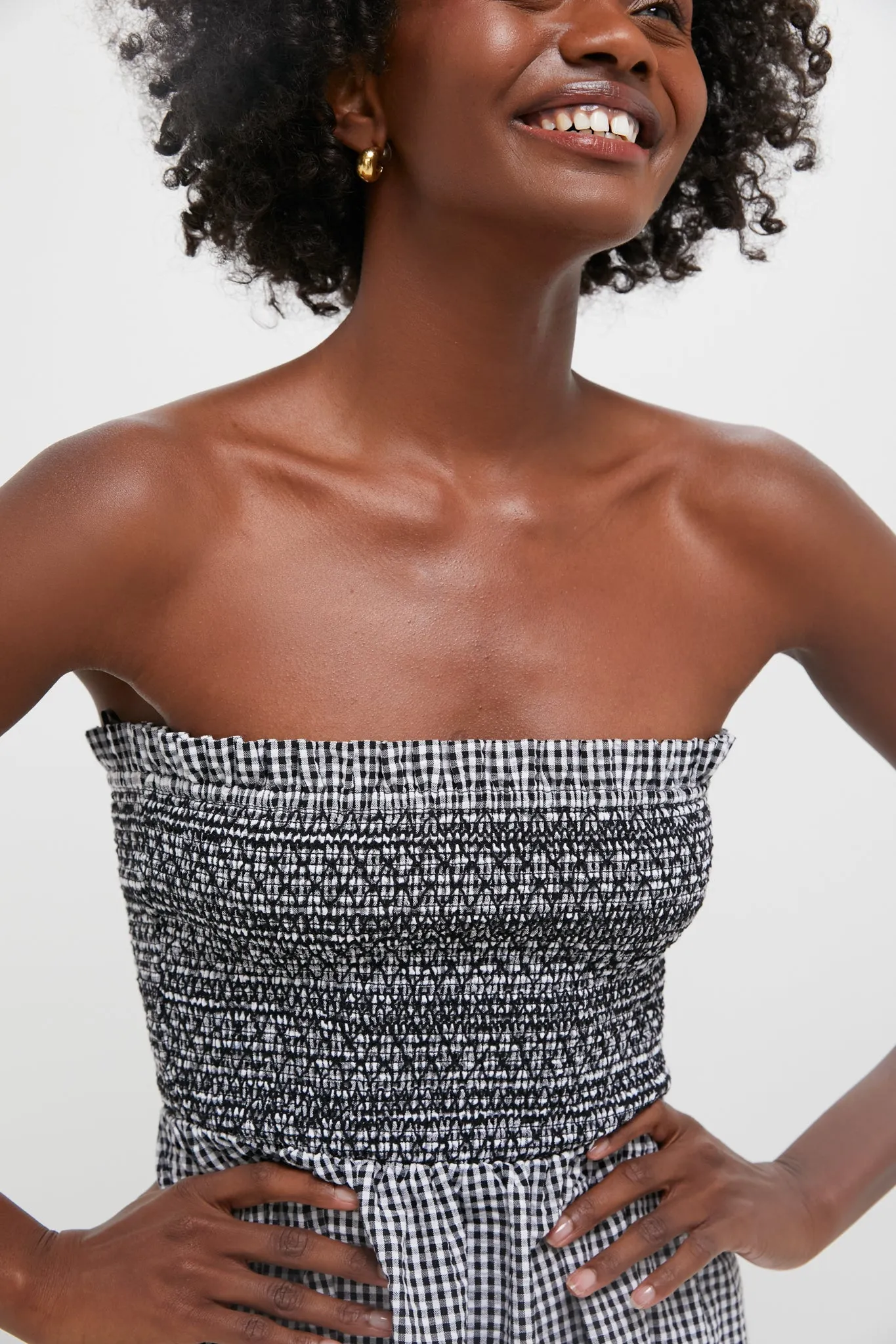 Black Gingham Seersucker Winona Mini Dress sold by Tuckernuck product image thumbnail 5