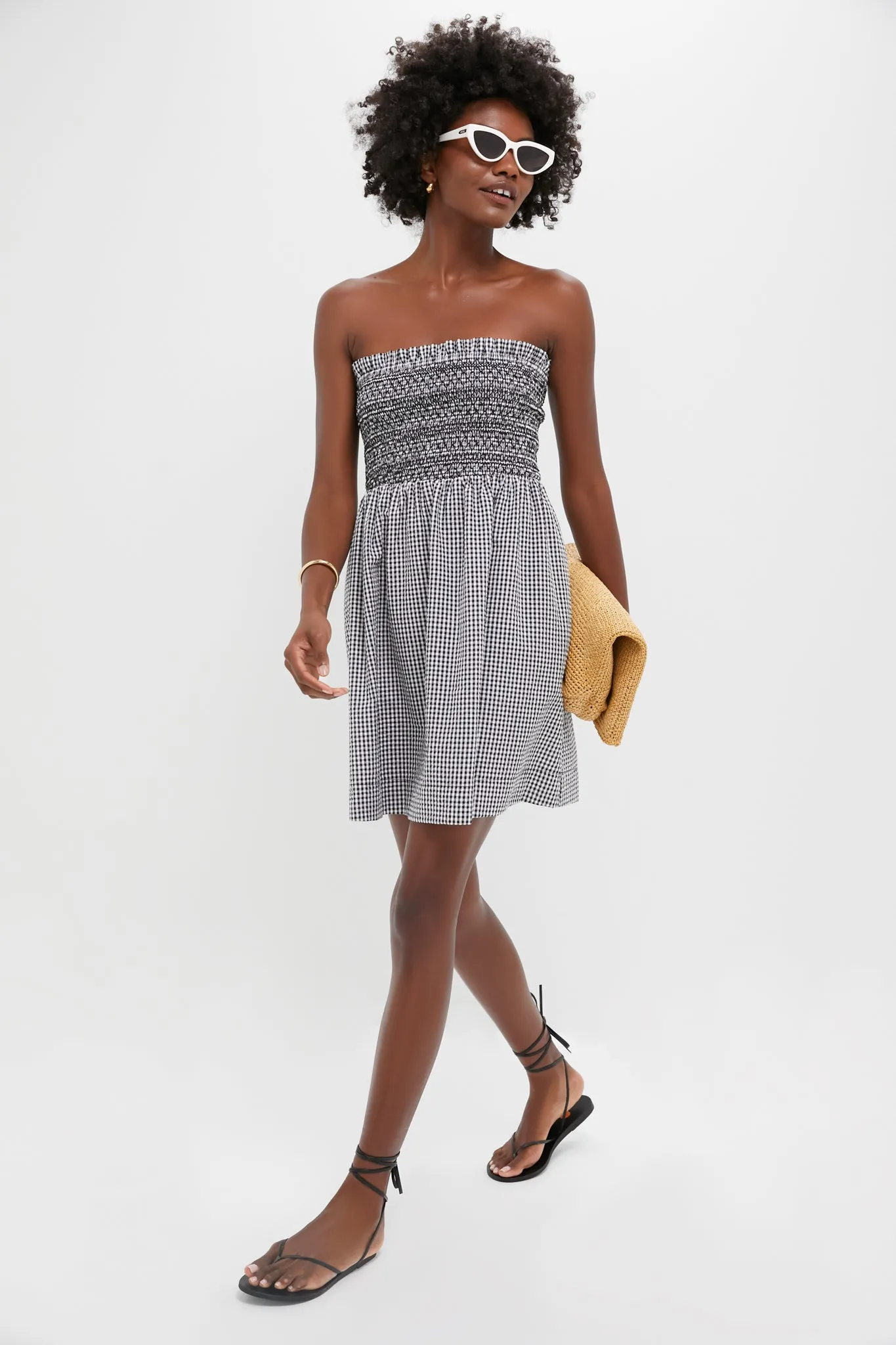 Black Gingham Seersucker Winona Mini Dress sold by Tuckernuck product image thumbnail 2