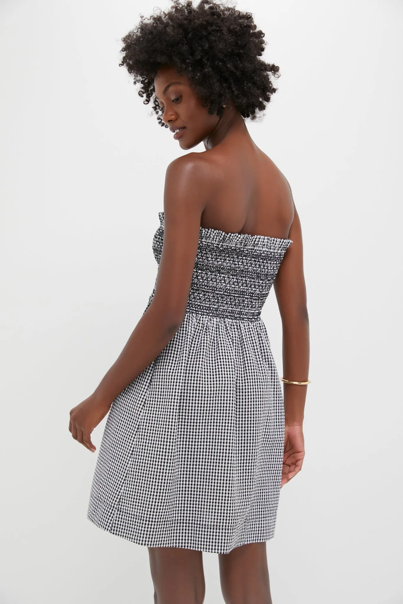 Black Gingham Seersucker Winona Mini Dress sold by Tuckernuck product image thumbnail 4