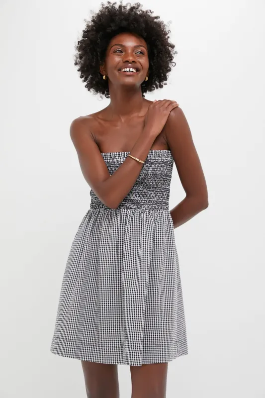Black Gingham Seersucker Winona Mini Dress sold by Tuckernuck