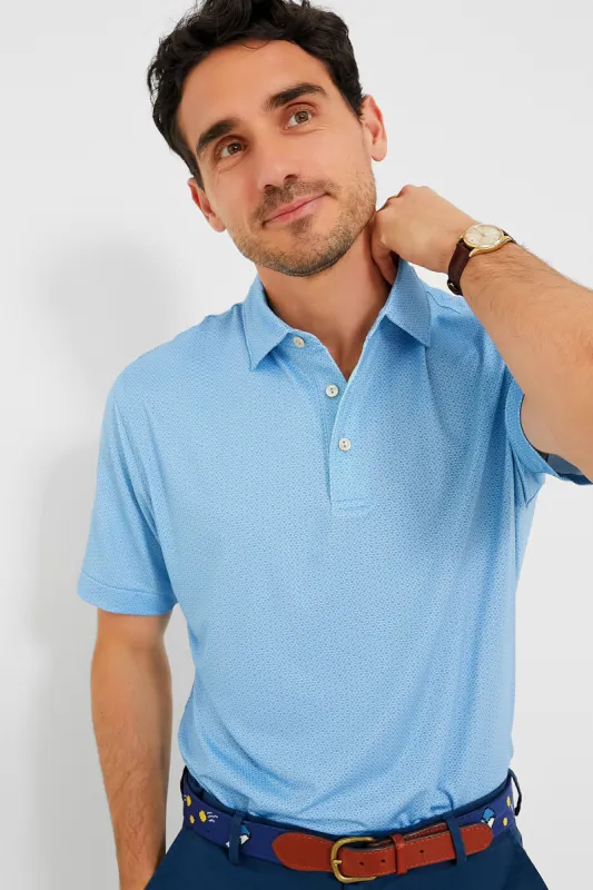 Cottage Blue I'll Have it Neat Performance Jersey Polo sold by Tuckernuck