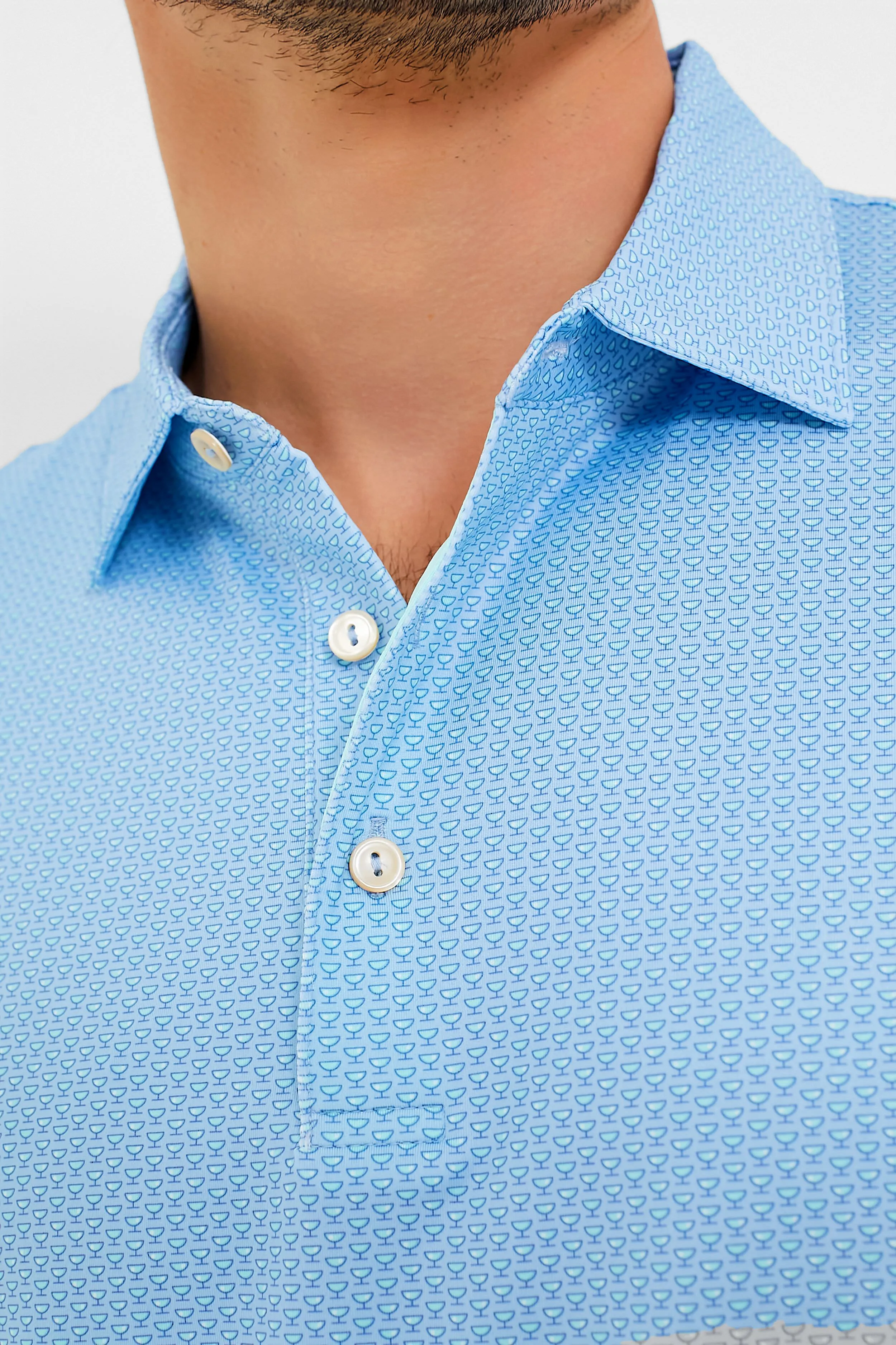 Cottage Blue I'll Have it Neat Performance Jersey Polo sold by Tuckernuck product image thumbnail 2
